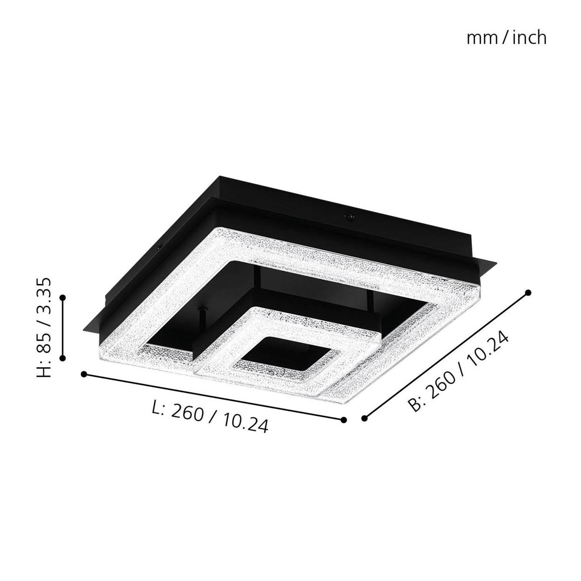 Plafonnier métal noir FRADELO 1 LED INT 4X2W