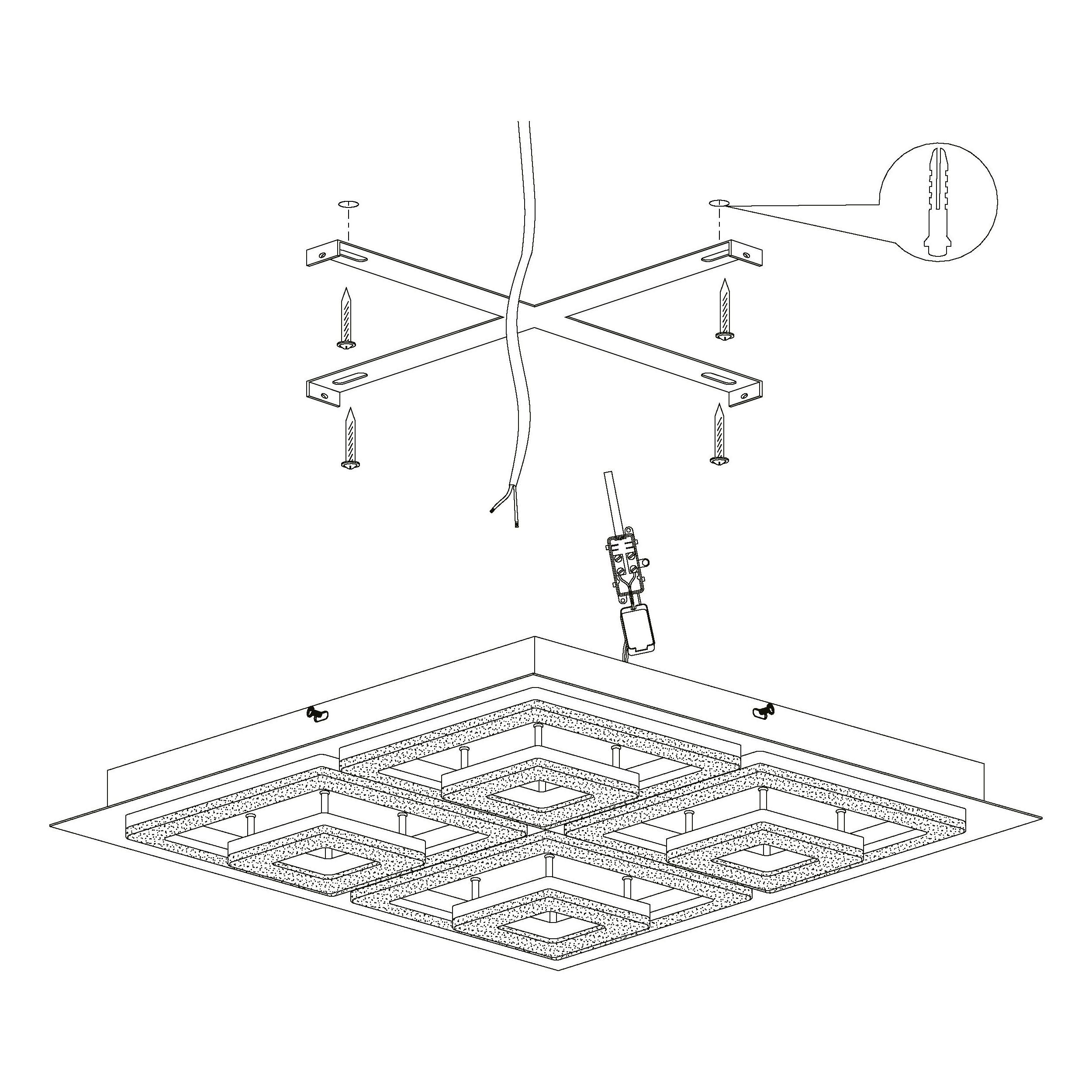 Plafonnier métal noir FRADELO 1 LED INT 3X46,5W