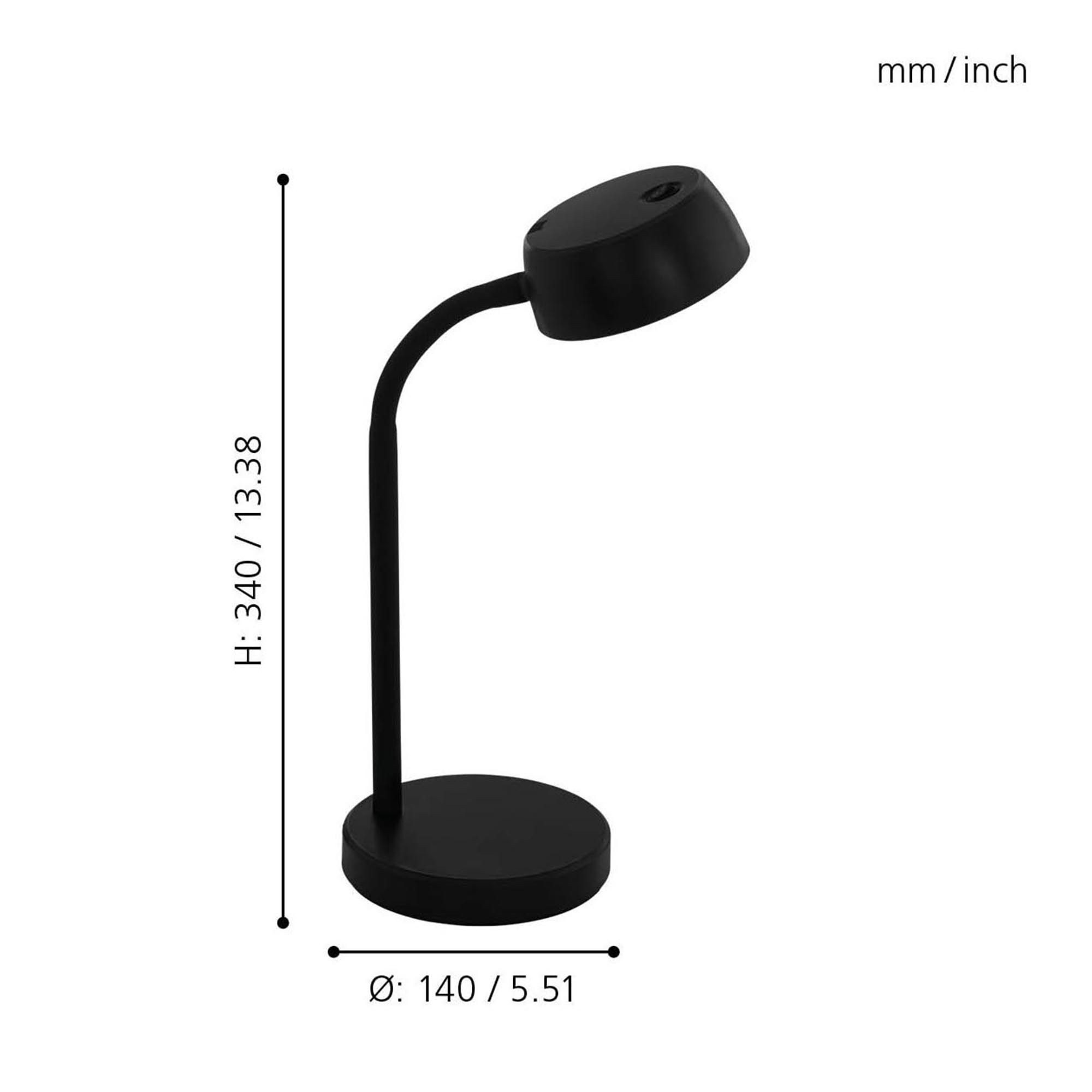 Lampe de bureau plastique noir CABALES LED INT 4,6W