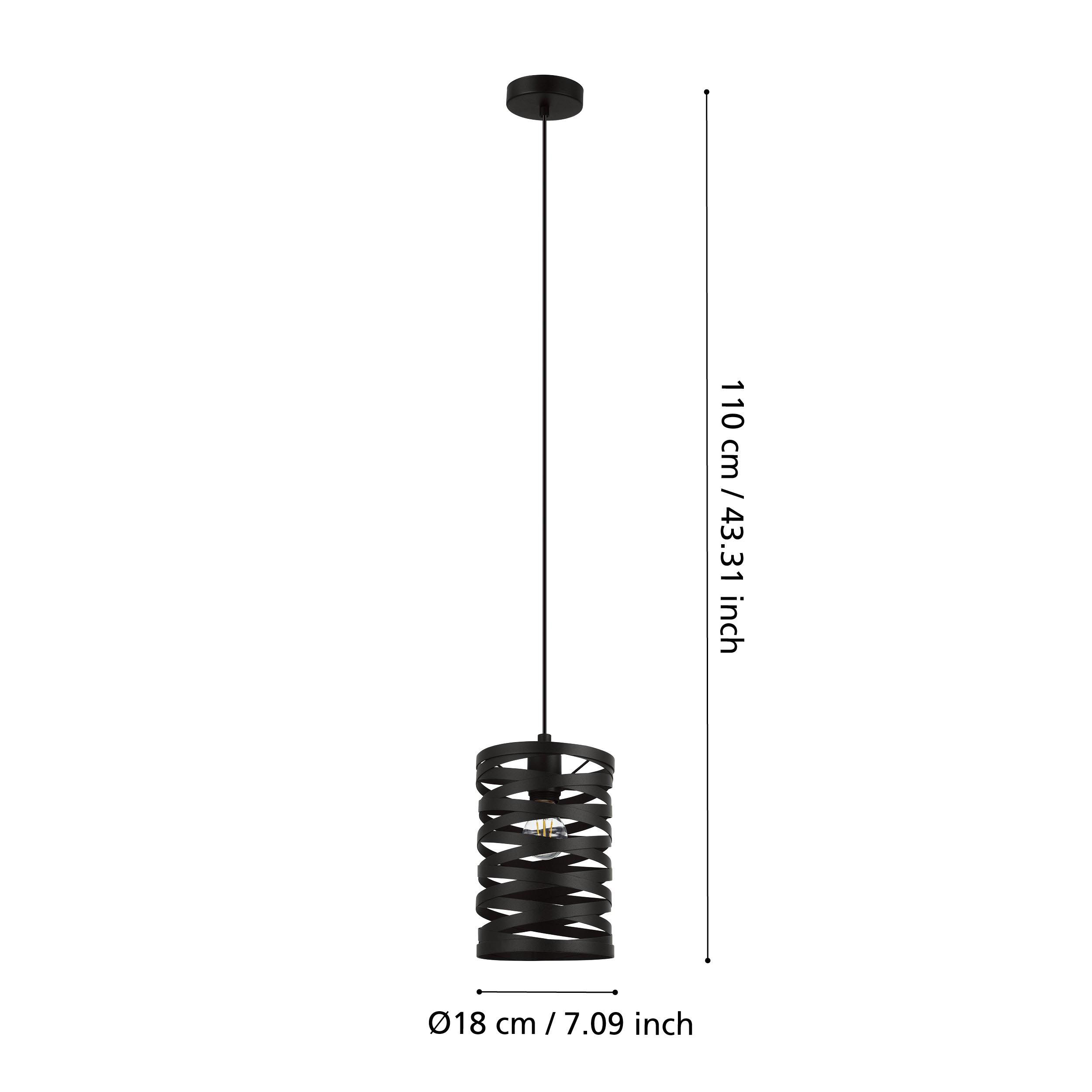 Suspension métal noir CREMELLA E27 1X40W