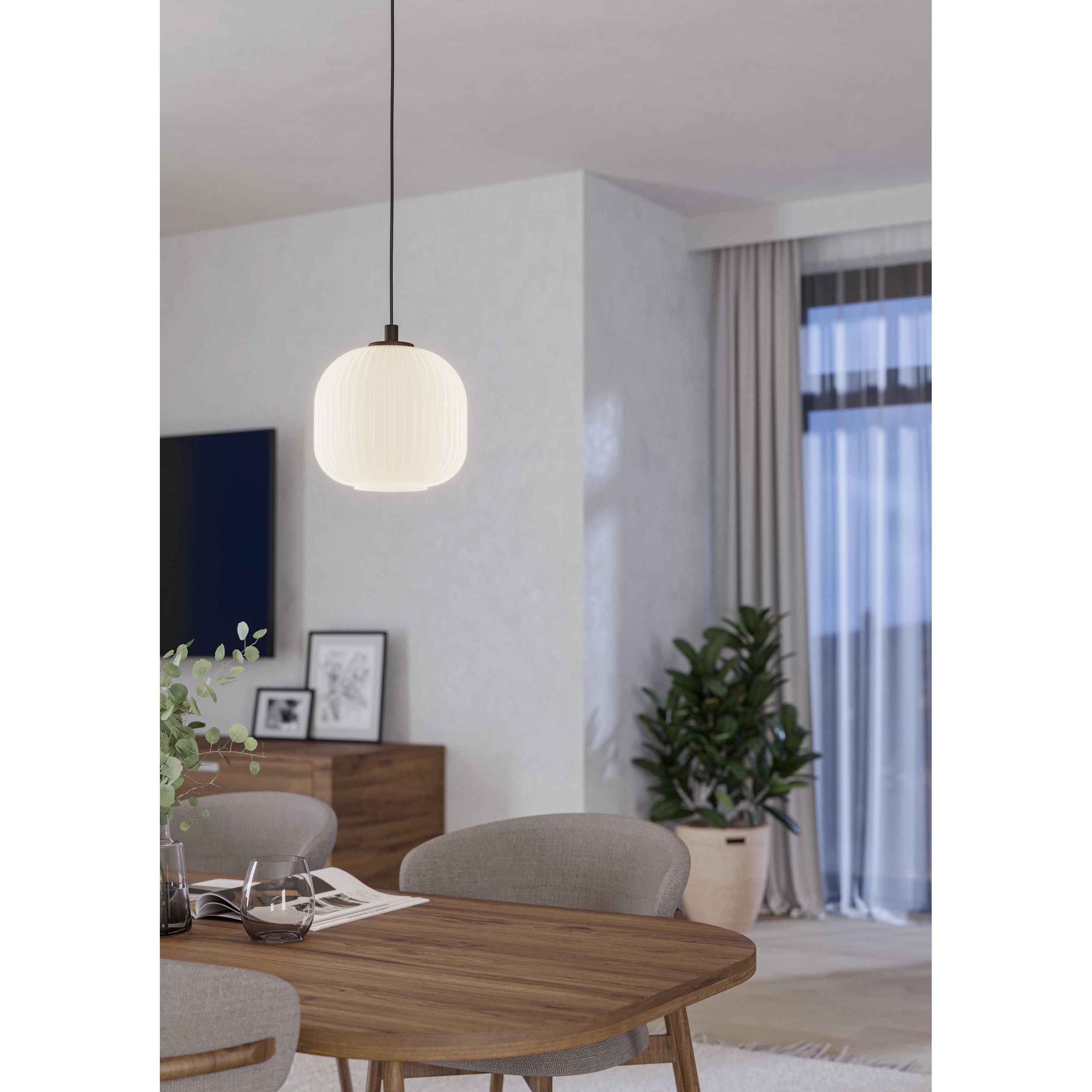 Suspension verre blanc MANTUNALLE E27 1X40W