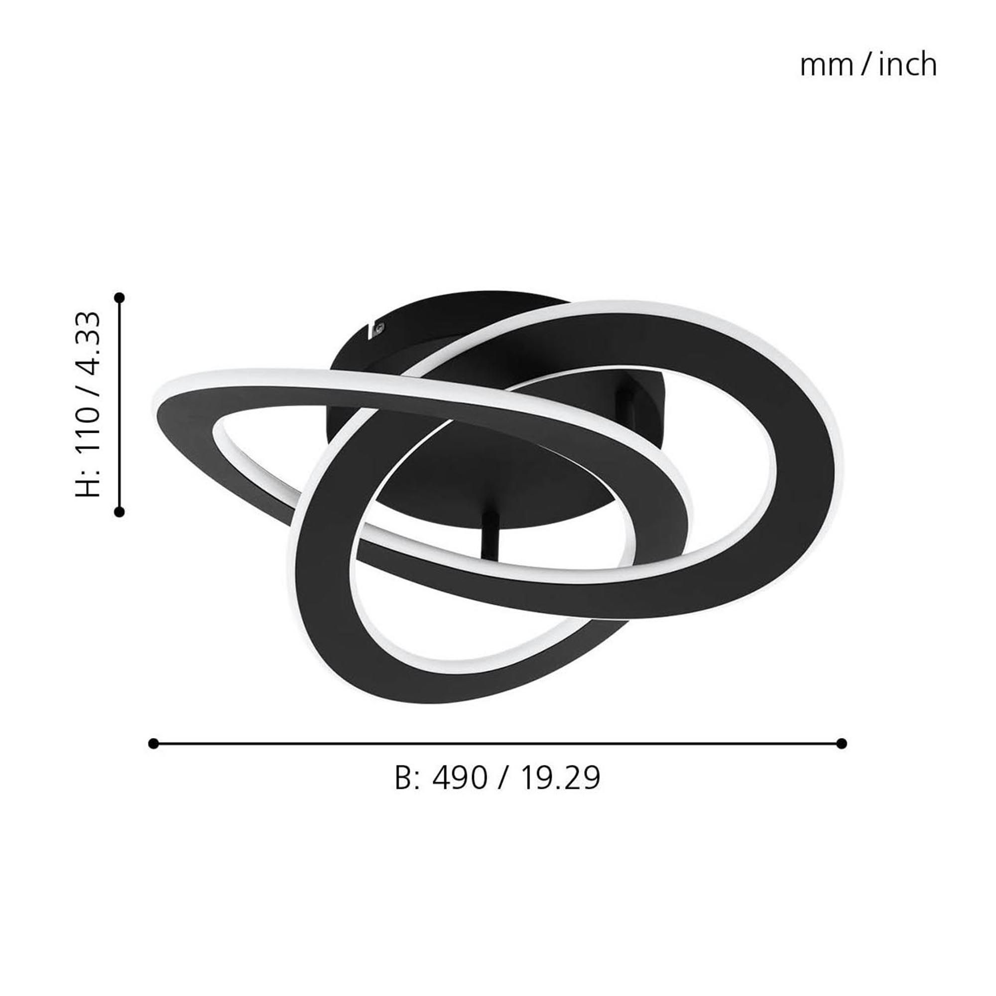 Plafonnier métal noir ROLIMARE LED INT 3X35W