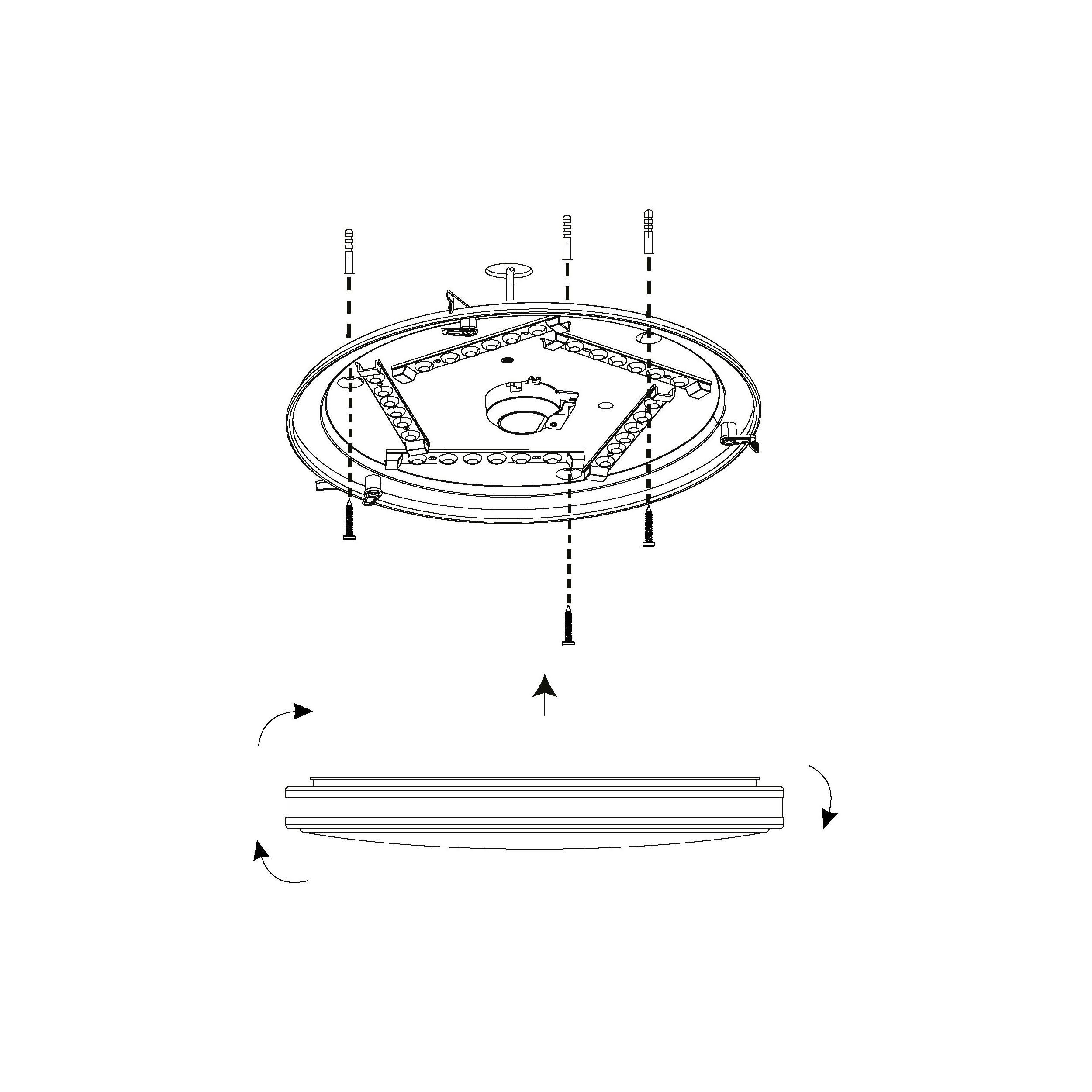 Plafonnier métal noir PESCAITO LED INT 4X19,5W