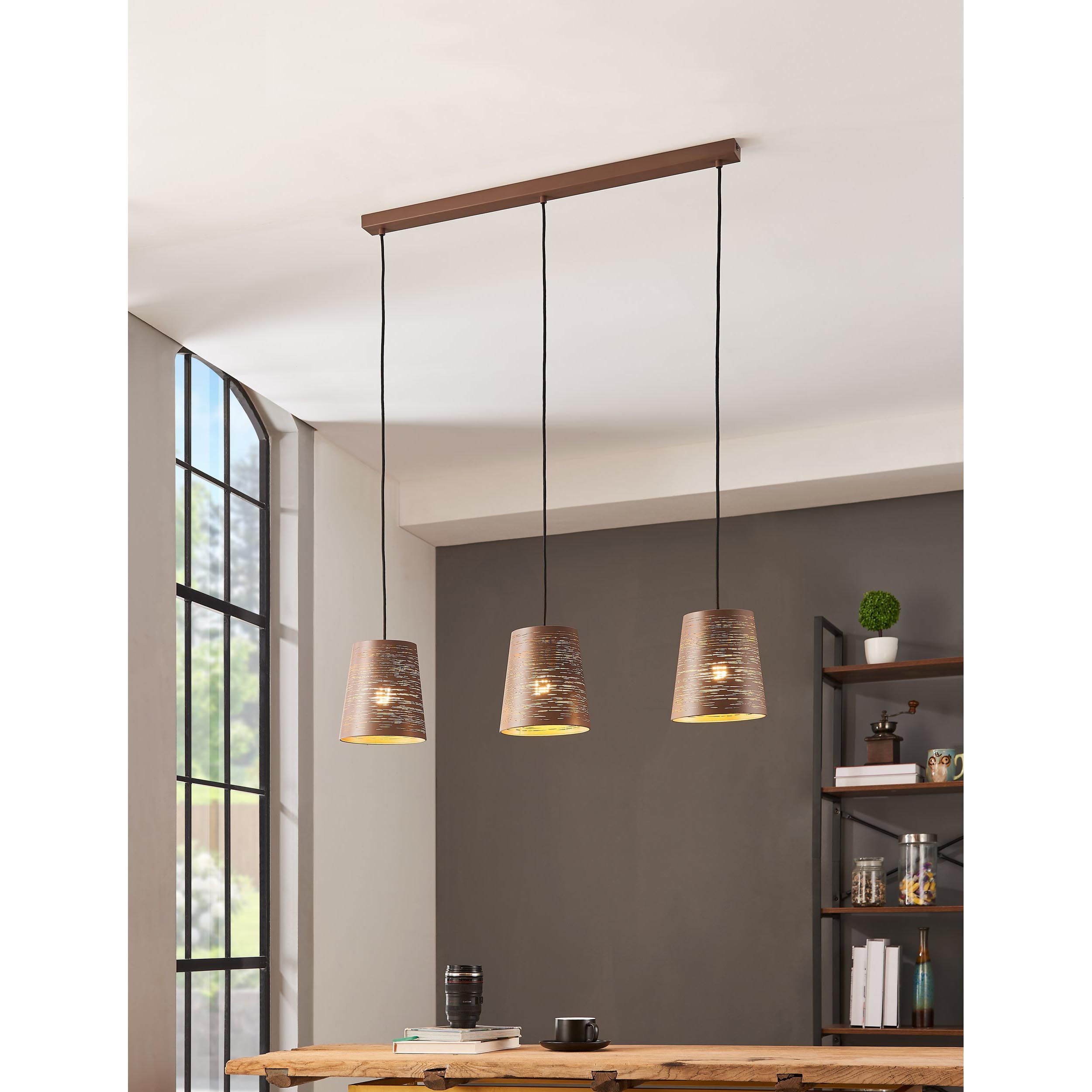 Suspension métal marron SEGEZIA E27 3X40W