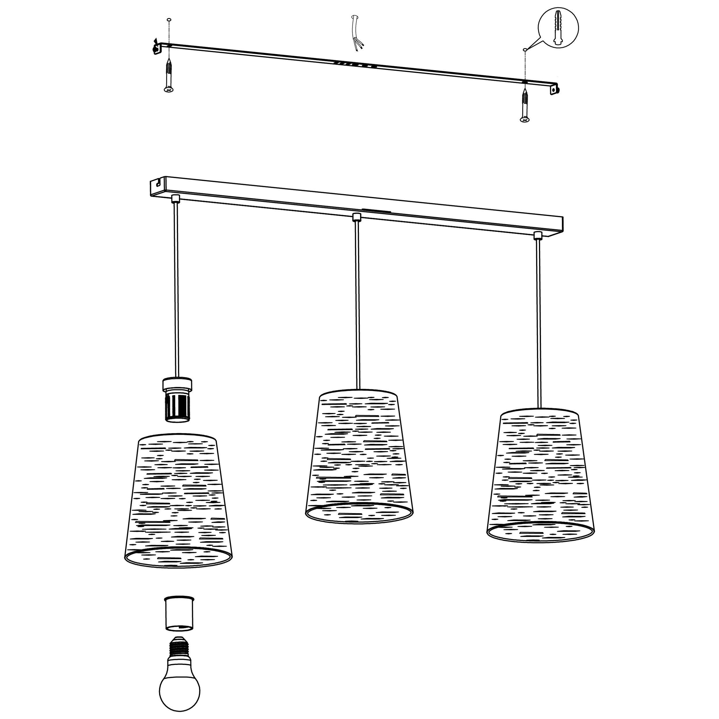 Suspension métal marron SEGEZIA E27 3X40W