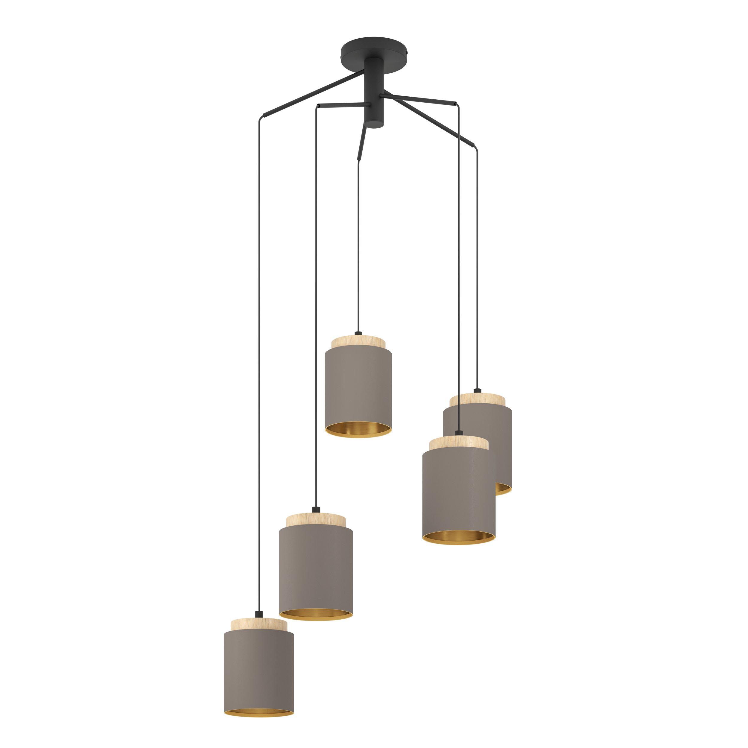 Suspension tissu cafe ALBARIZA E27 5X40W