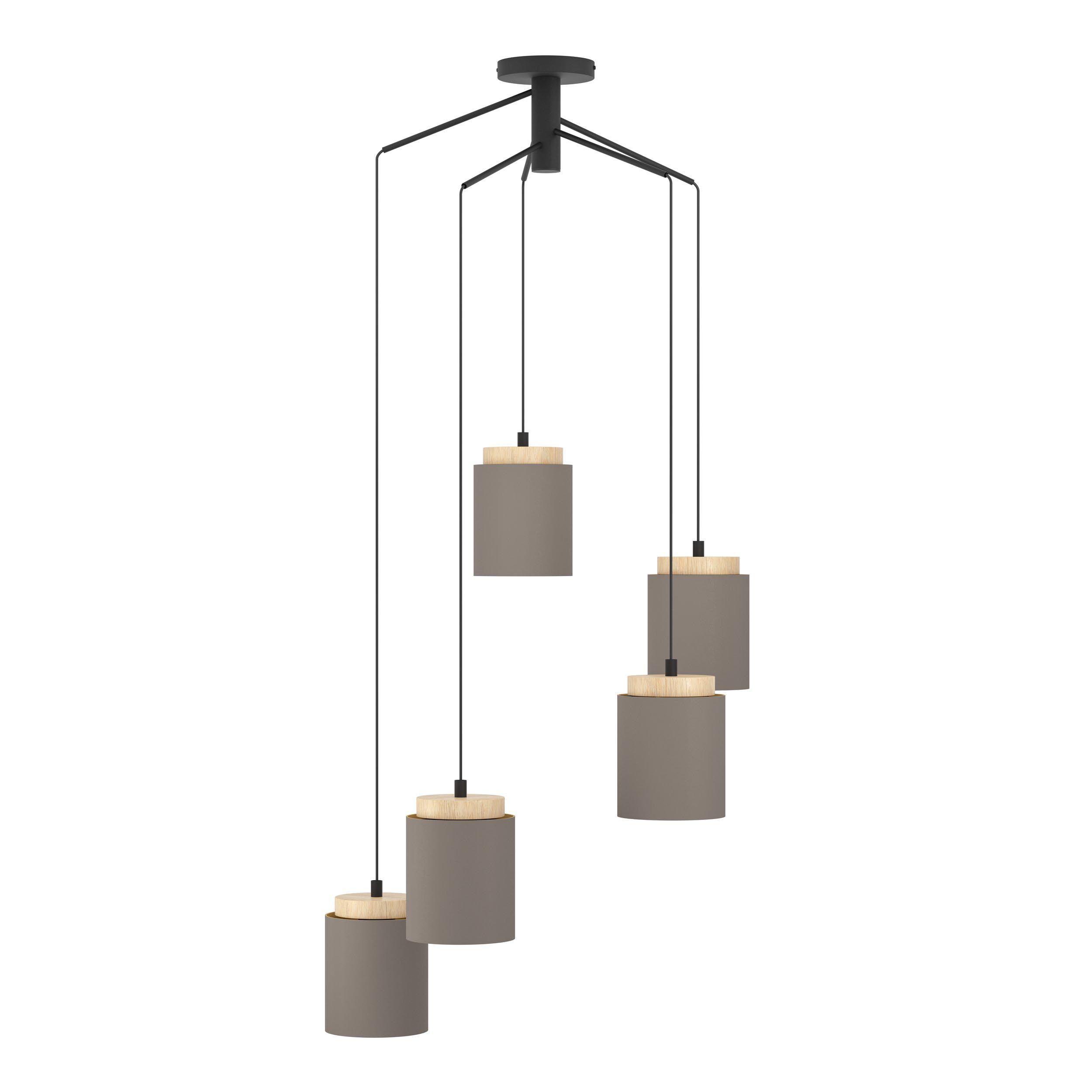 Suspension tissu cafe ALBARIZA E27 5X40W