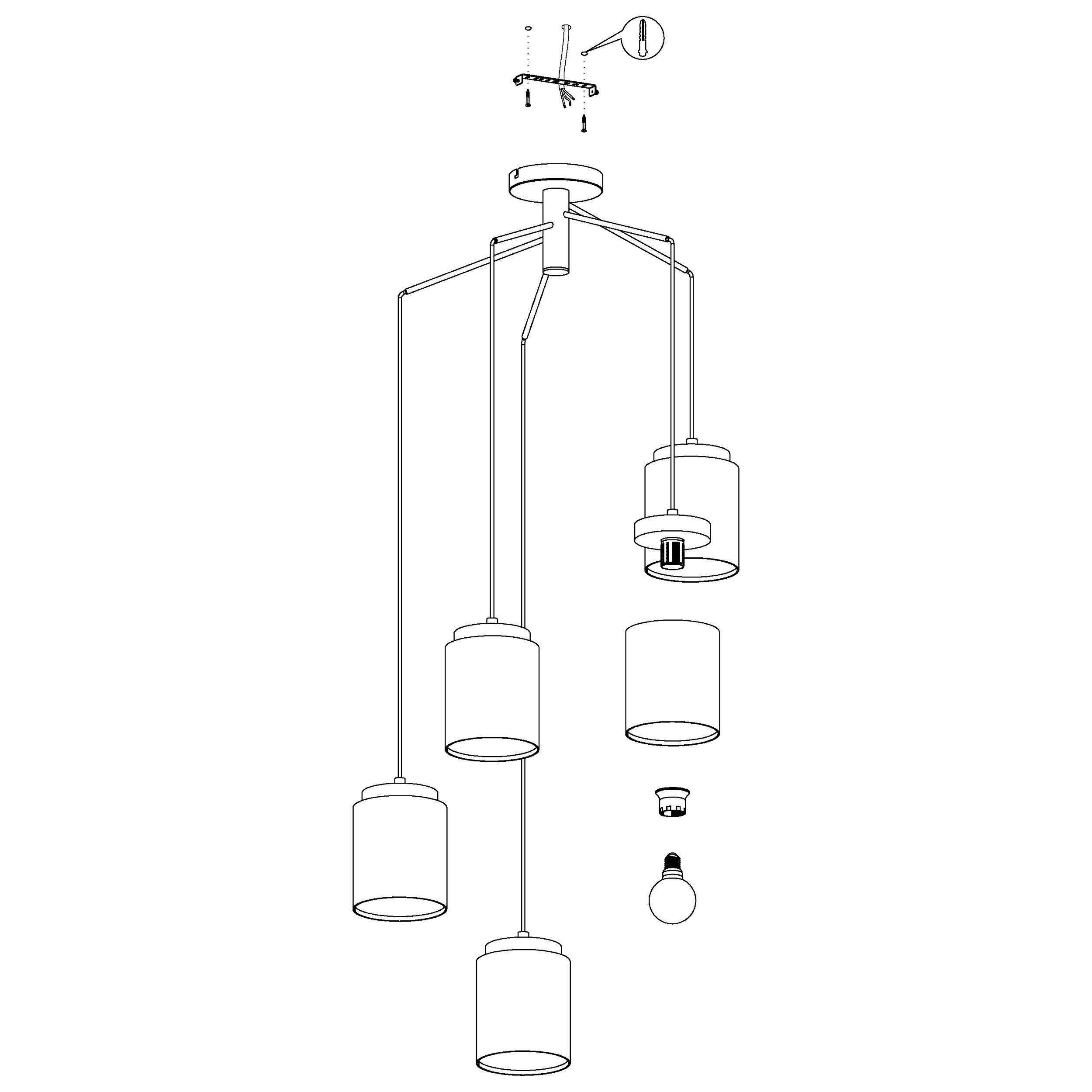 Suspension tissu cafe ALBARIZA E27 5X40W