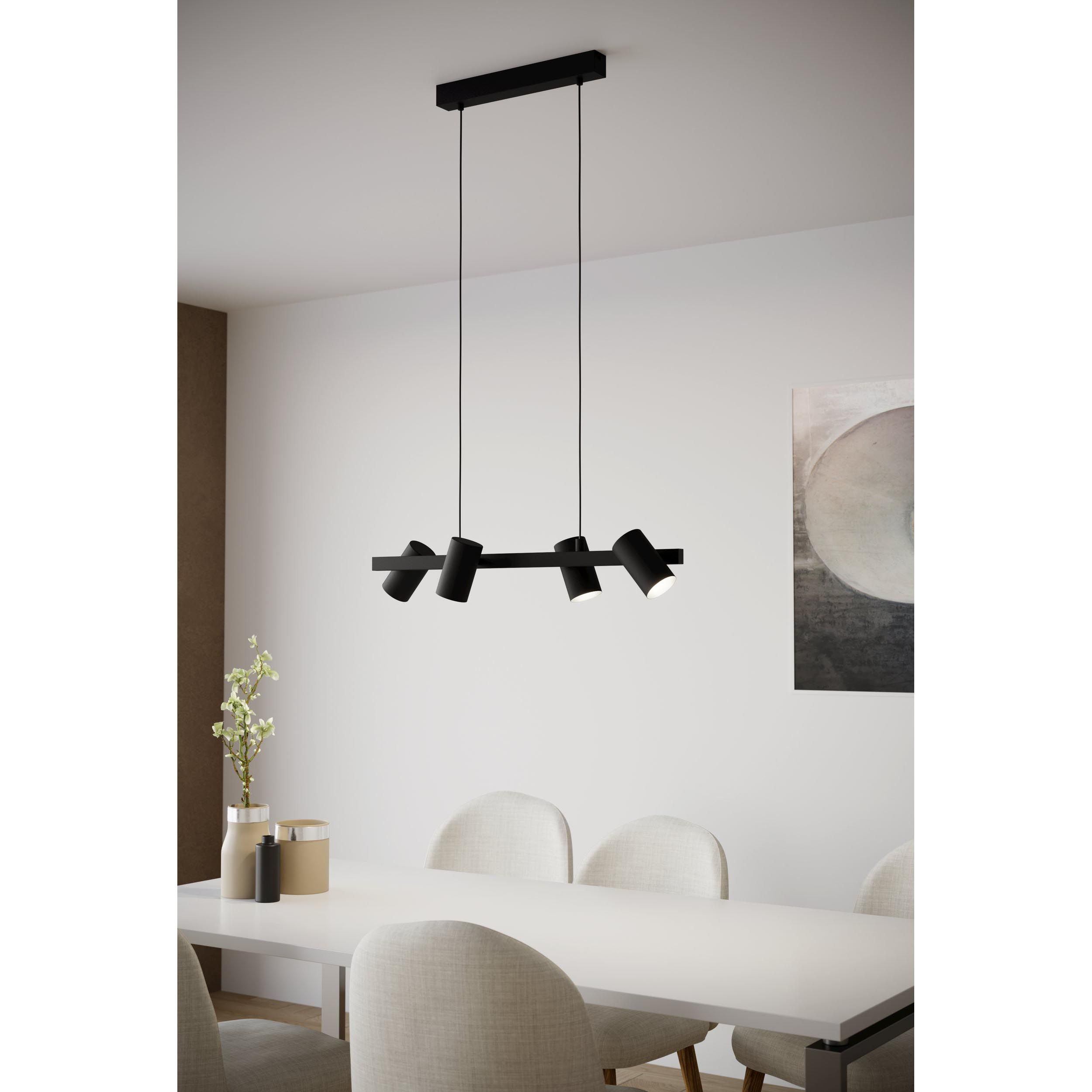 Suspension métal noir GATUELA 1 E14 4X25W