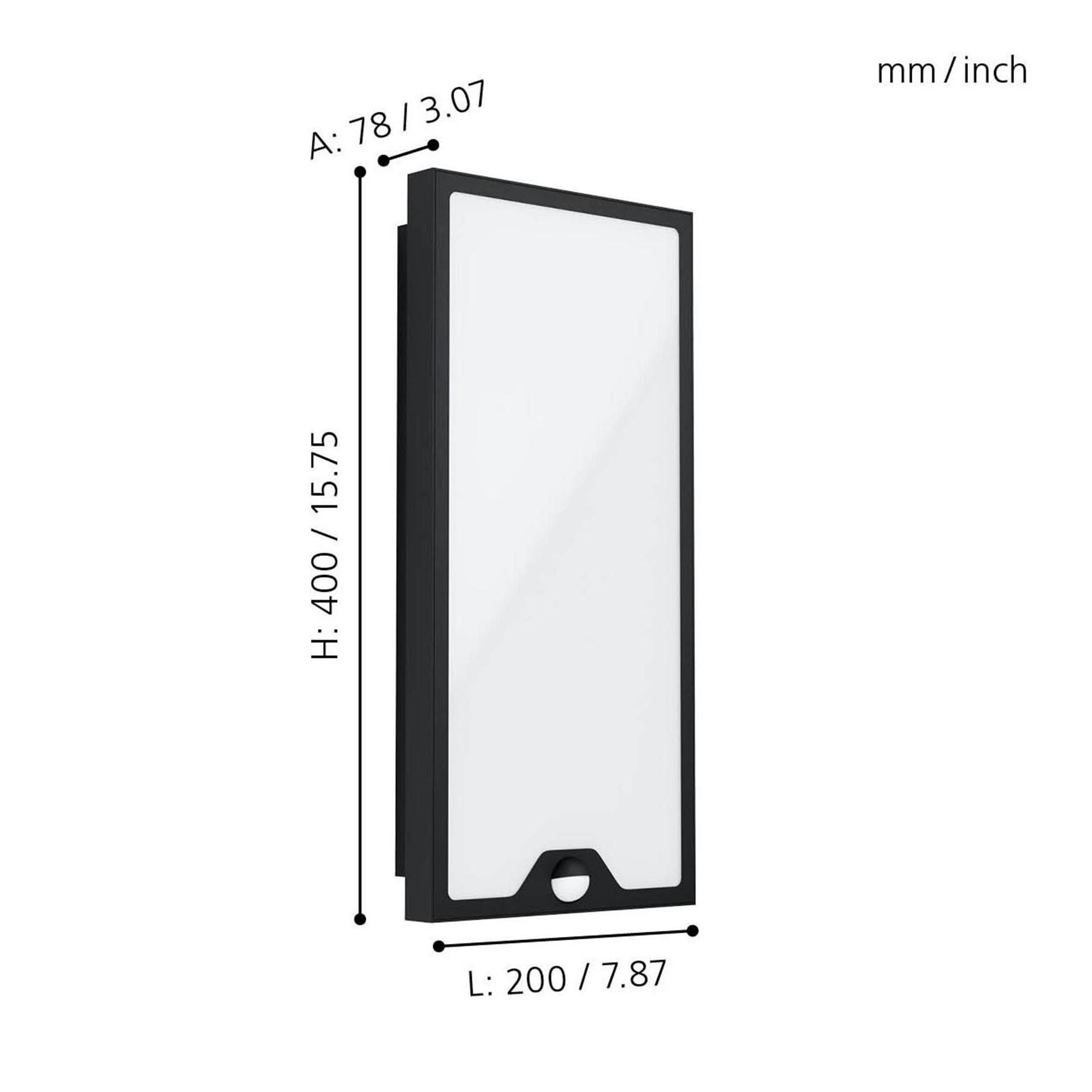 Applique extérieure plastique noir CASAZZA LED INT 1X16W