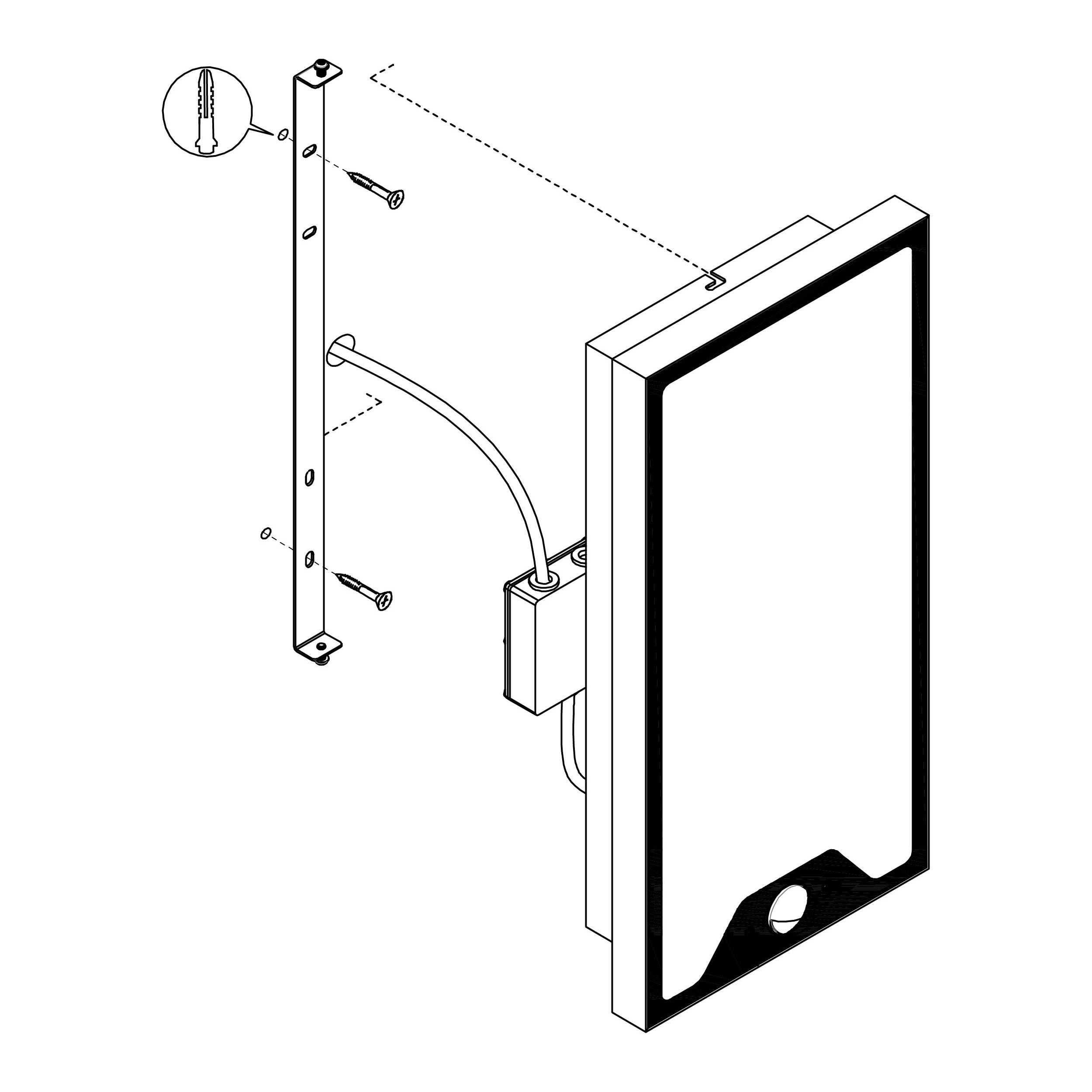 Applique extérieure plastique noir CASAZZA LED INT 1X16W