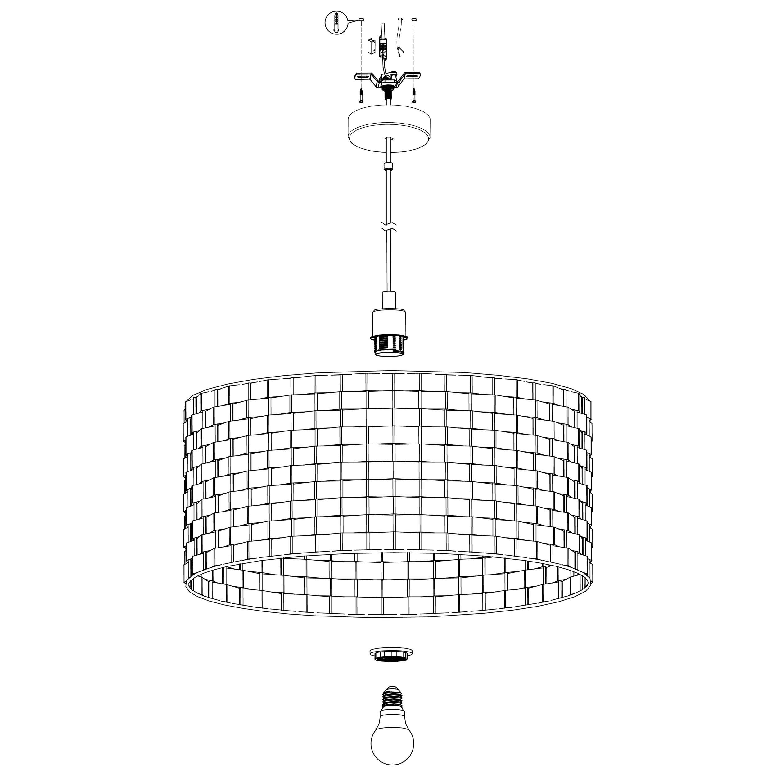 Suspension métal noir MARASALES D55CM E27 1X40W