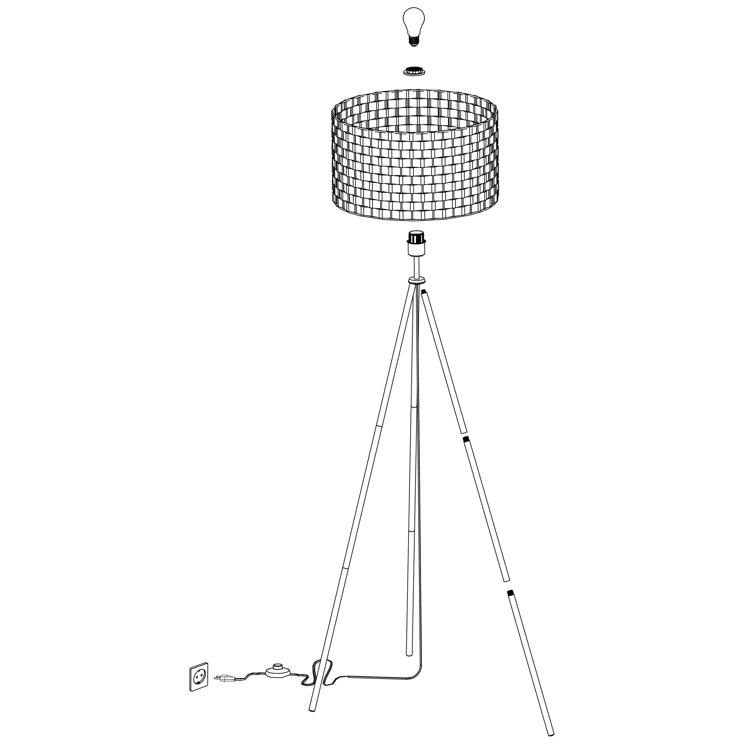 Lampadaire métal noir MARASALES E27 1X40W