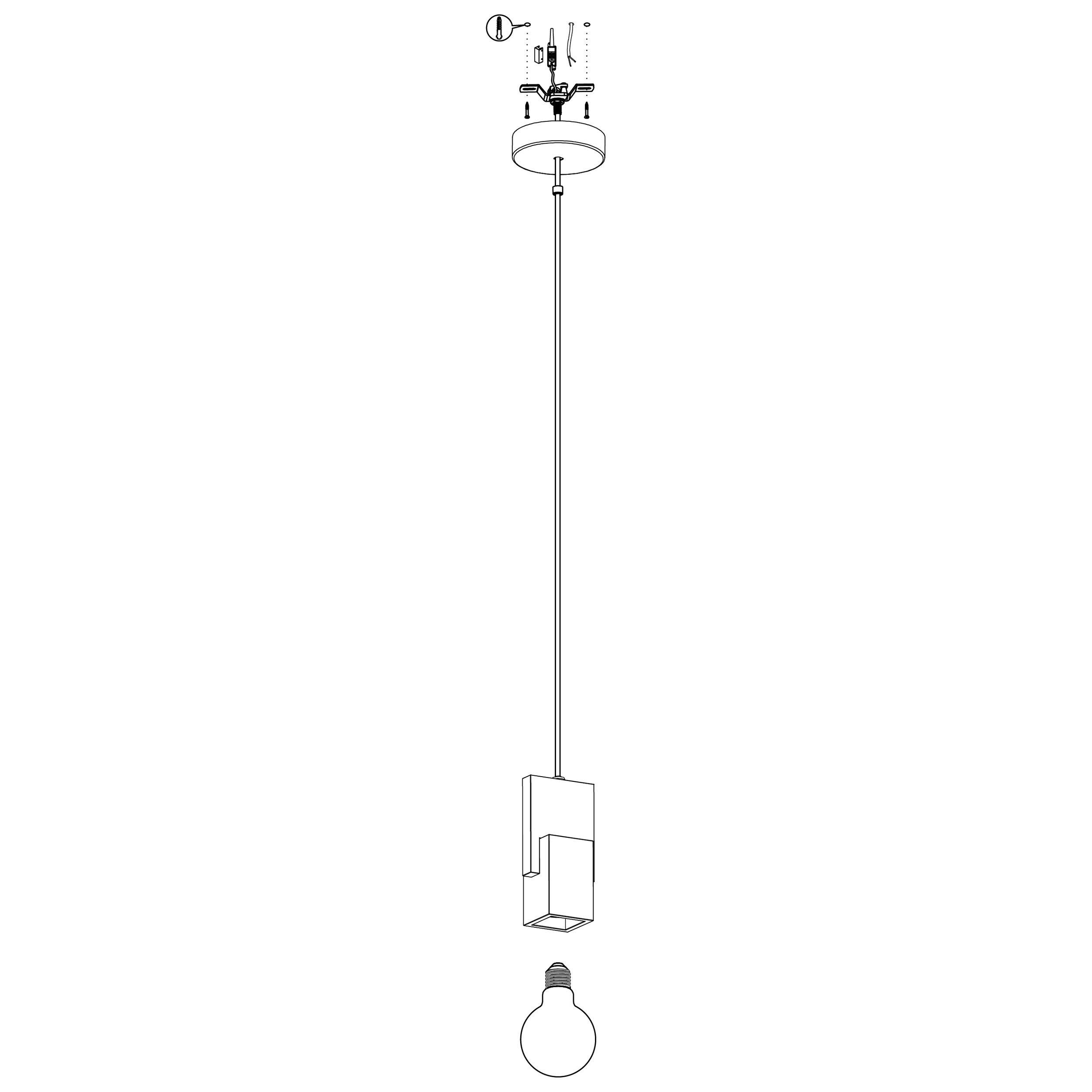 Suspension métal noir LOBATIA E27 1X40W