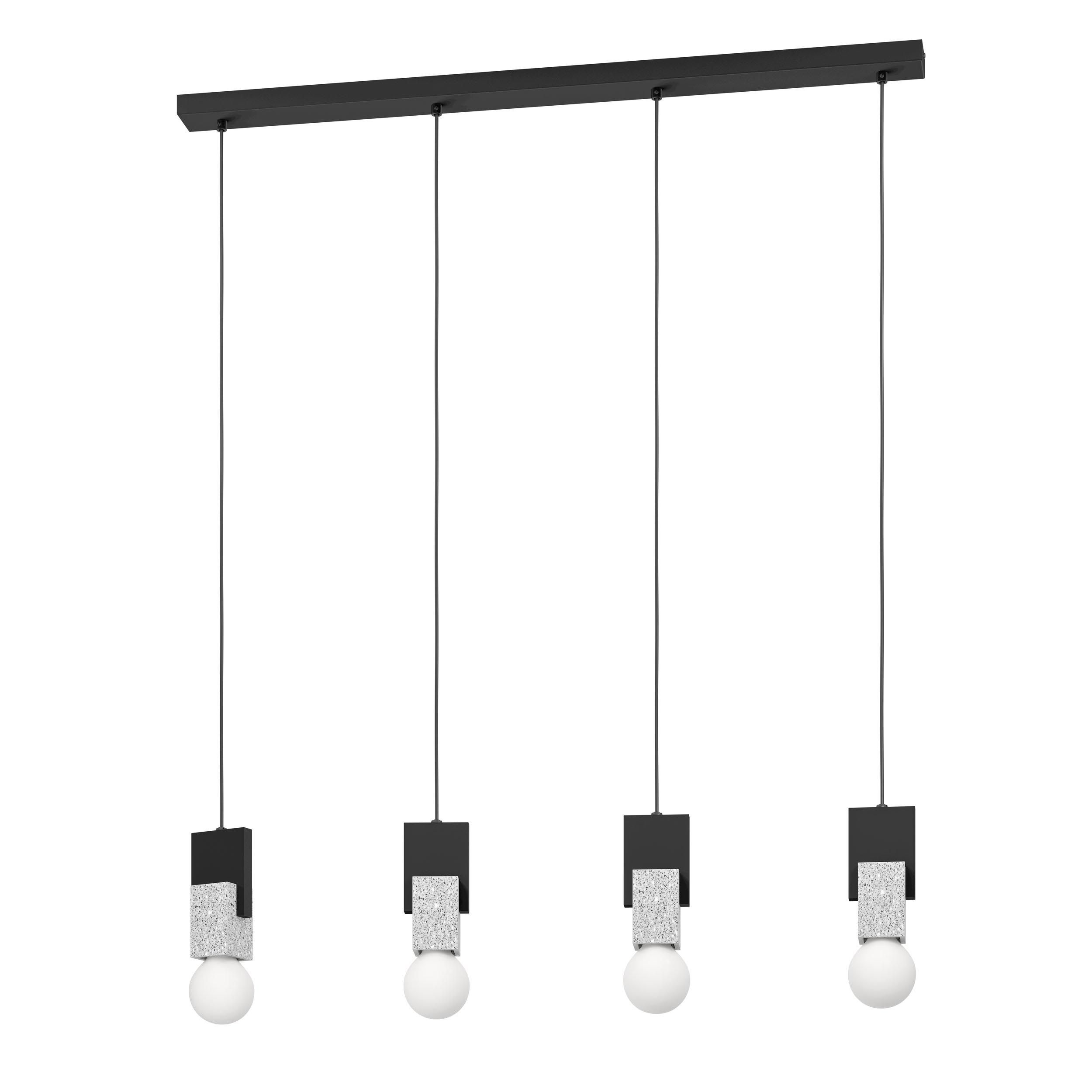 Suspension métal noir LOBATIA E27 4X40W