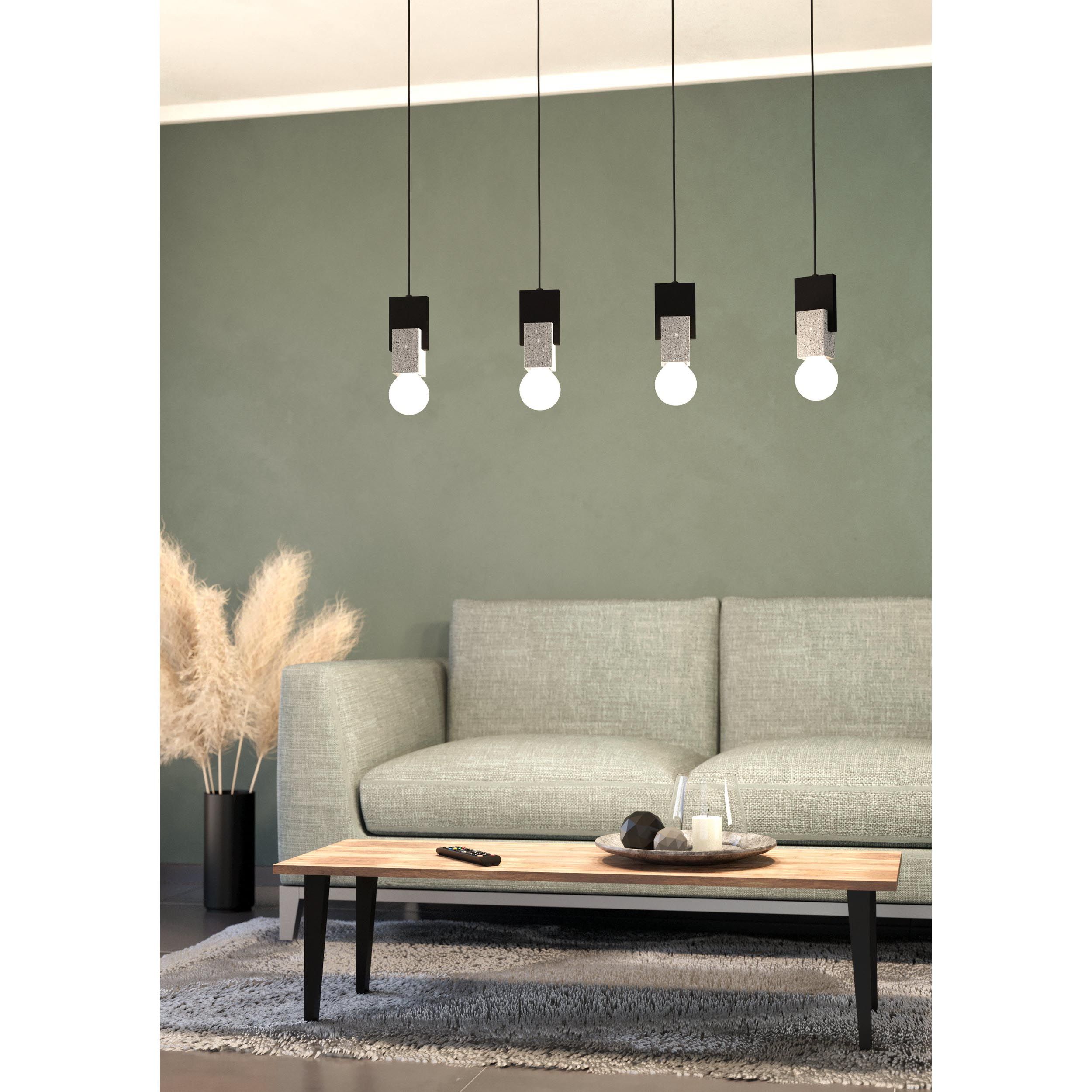 Suspension métal noir LOBATIA E27 4X40W