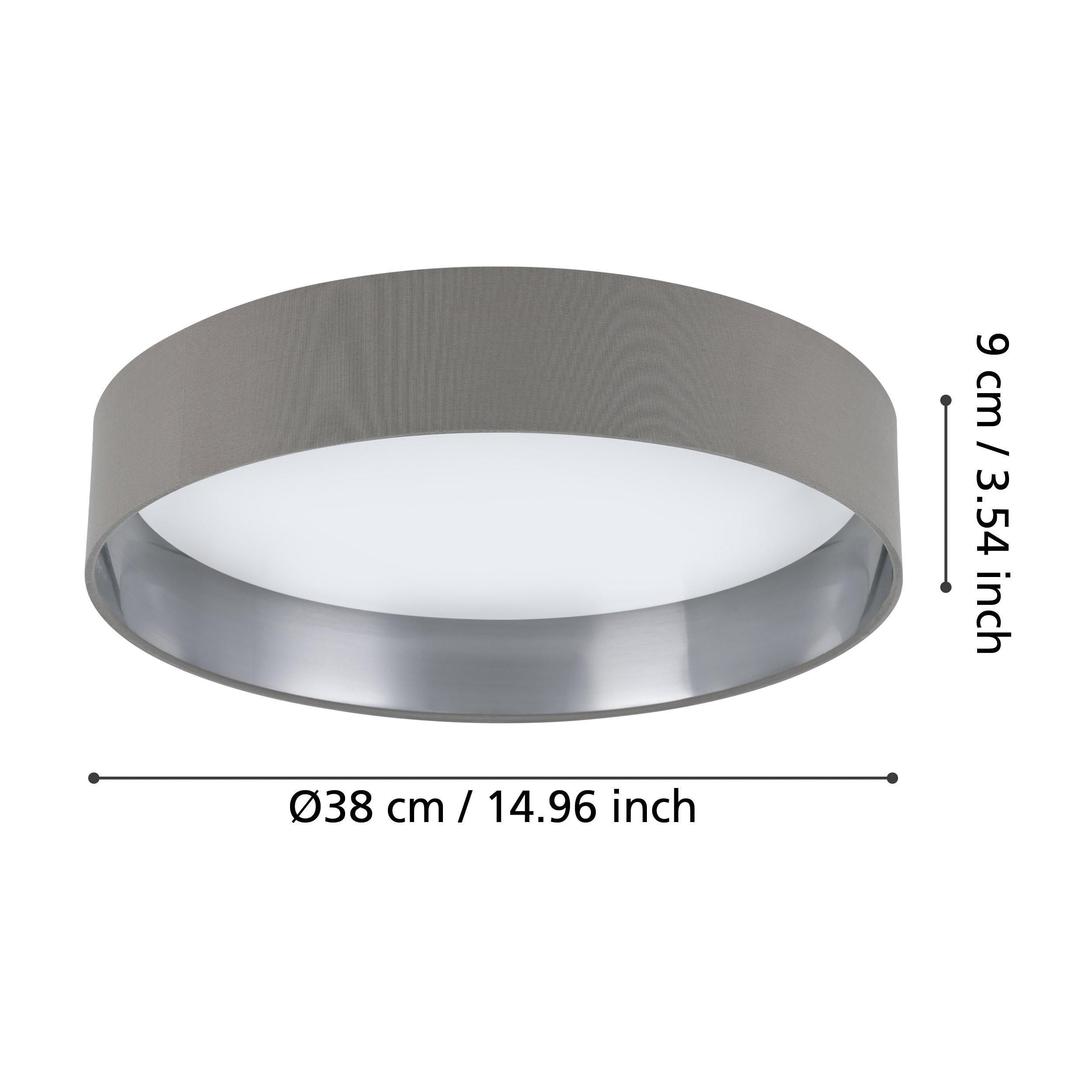 Plafonnier plastique gris MASERLO 2 LED INT 3X20W