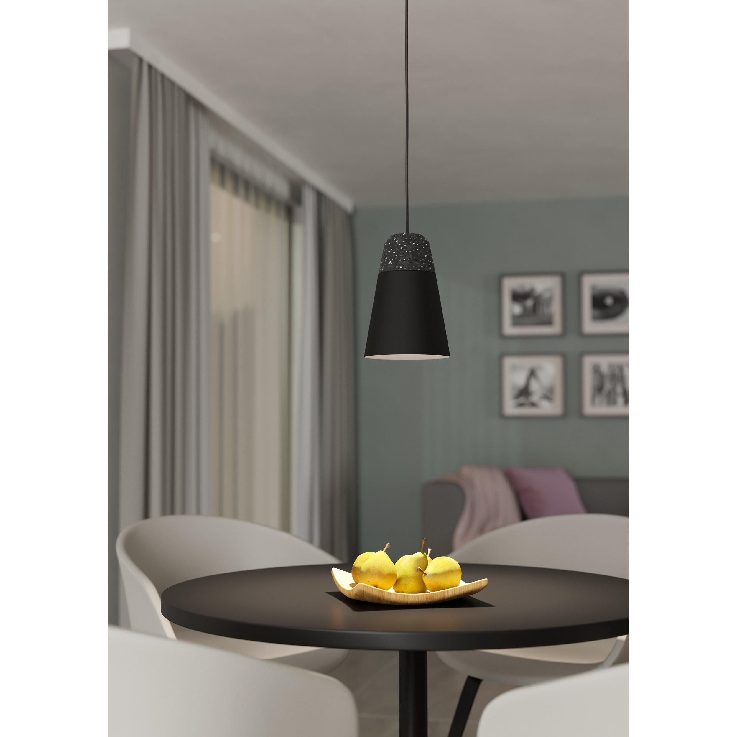 Suspension métal noir CANTERRAS E27 1X40W