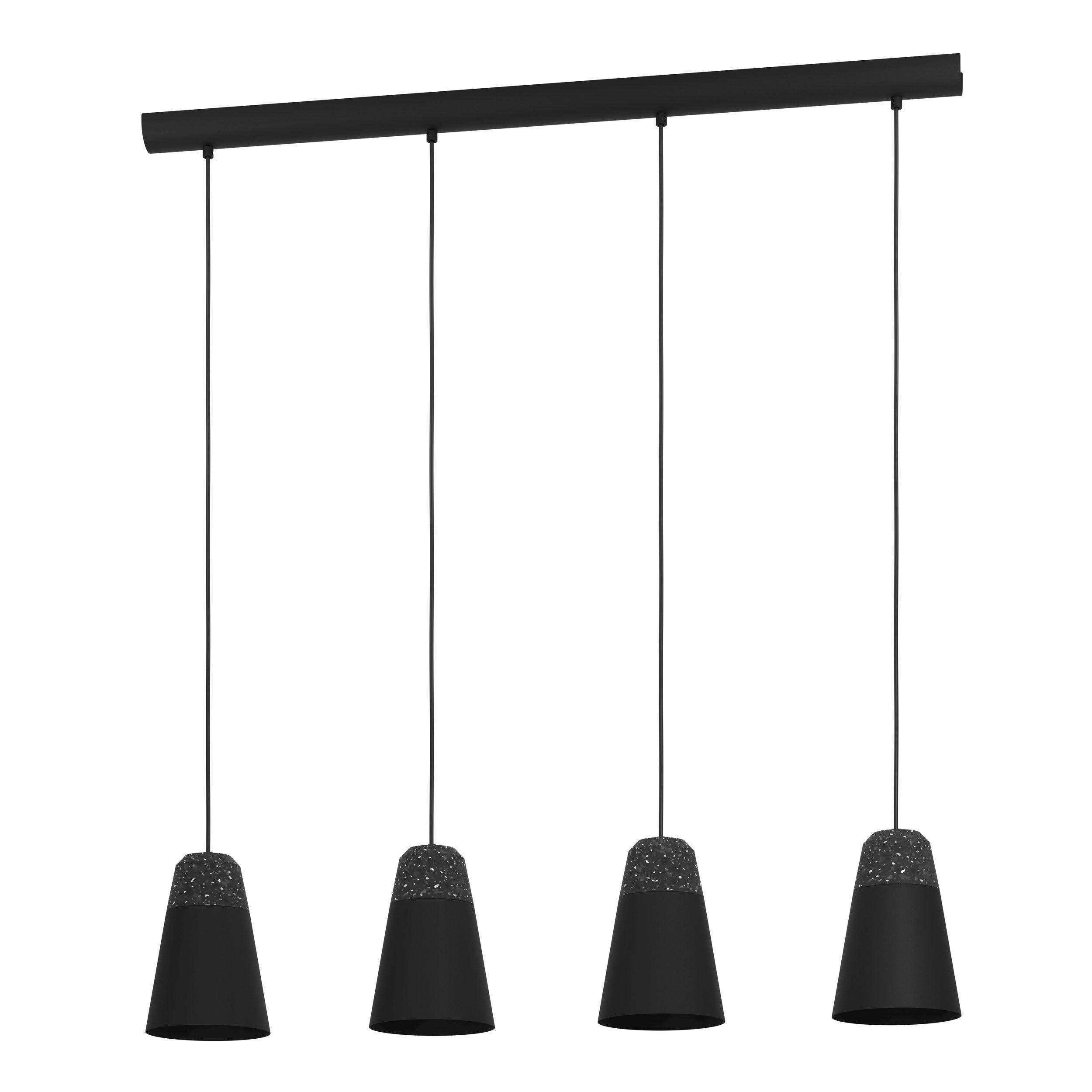 Suspension métal noir CANTERRAS E27 4X40W