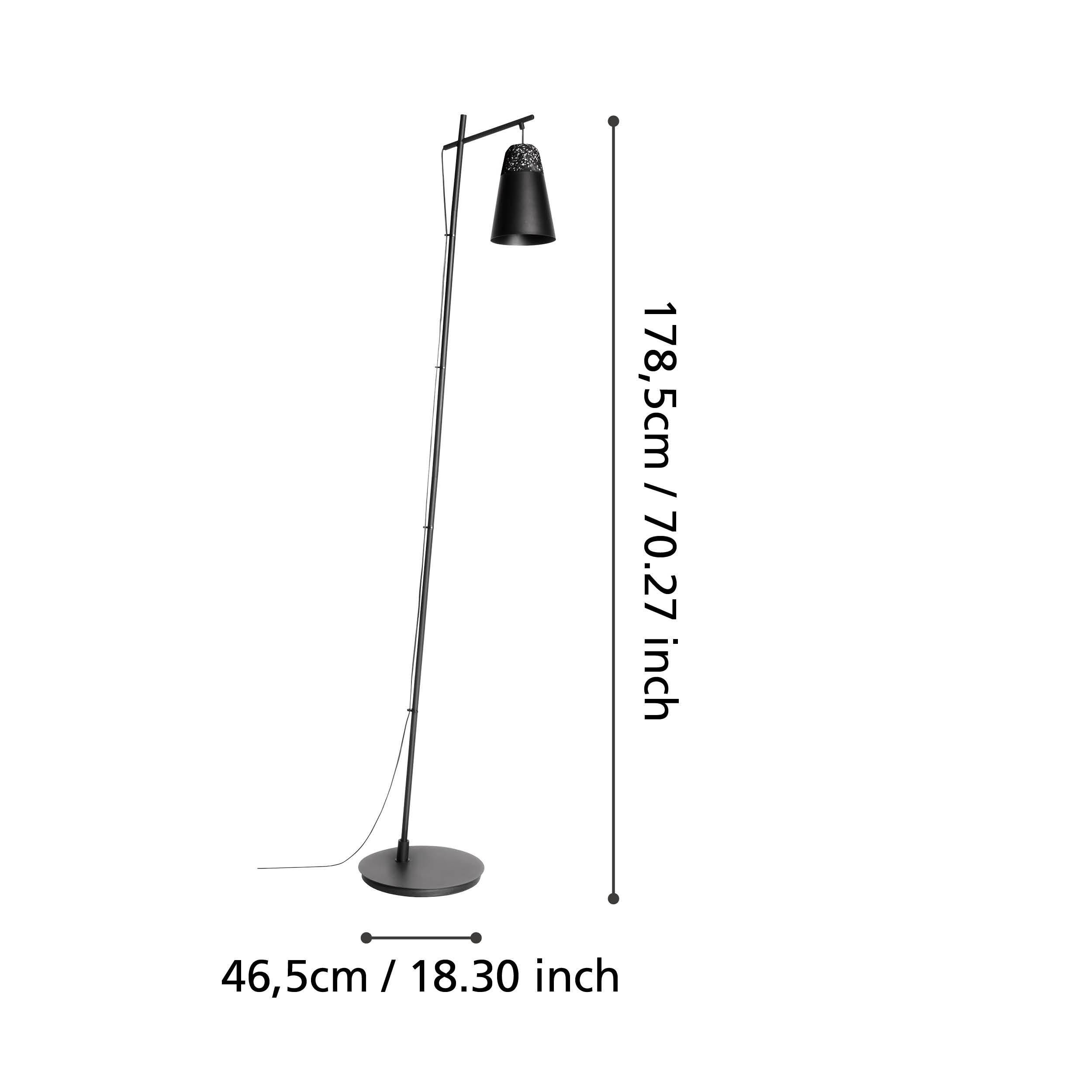 Lampadaire métal noir CANTERRAS E27 1X40W