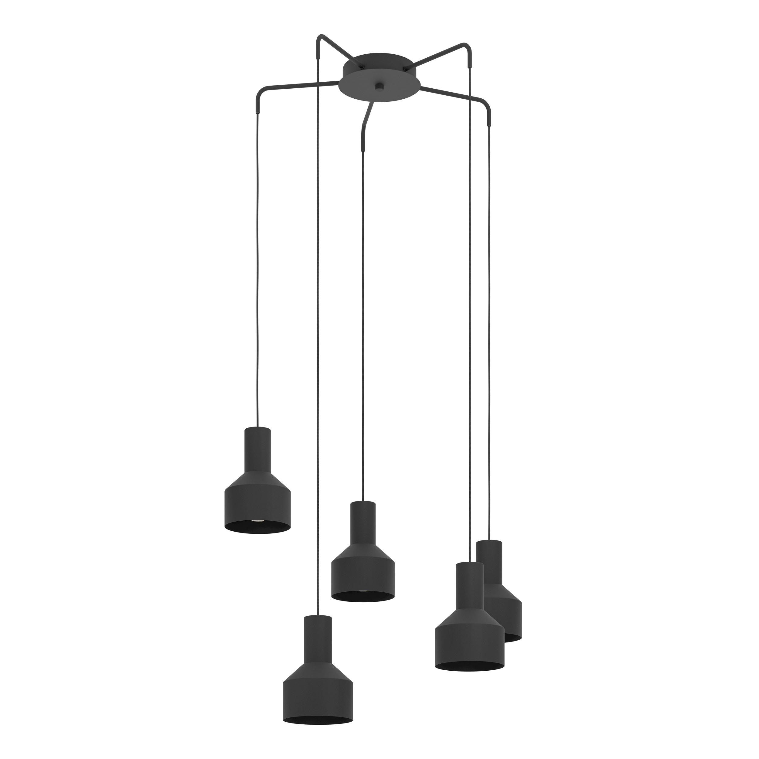 Suspension métal noir CASIBARE E27 5X40W