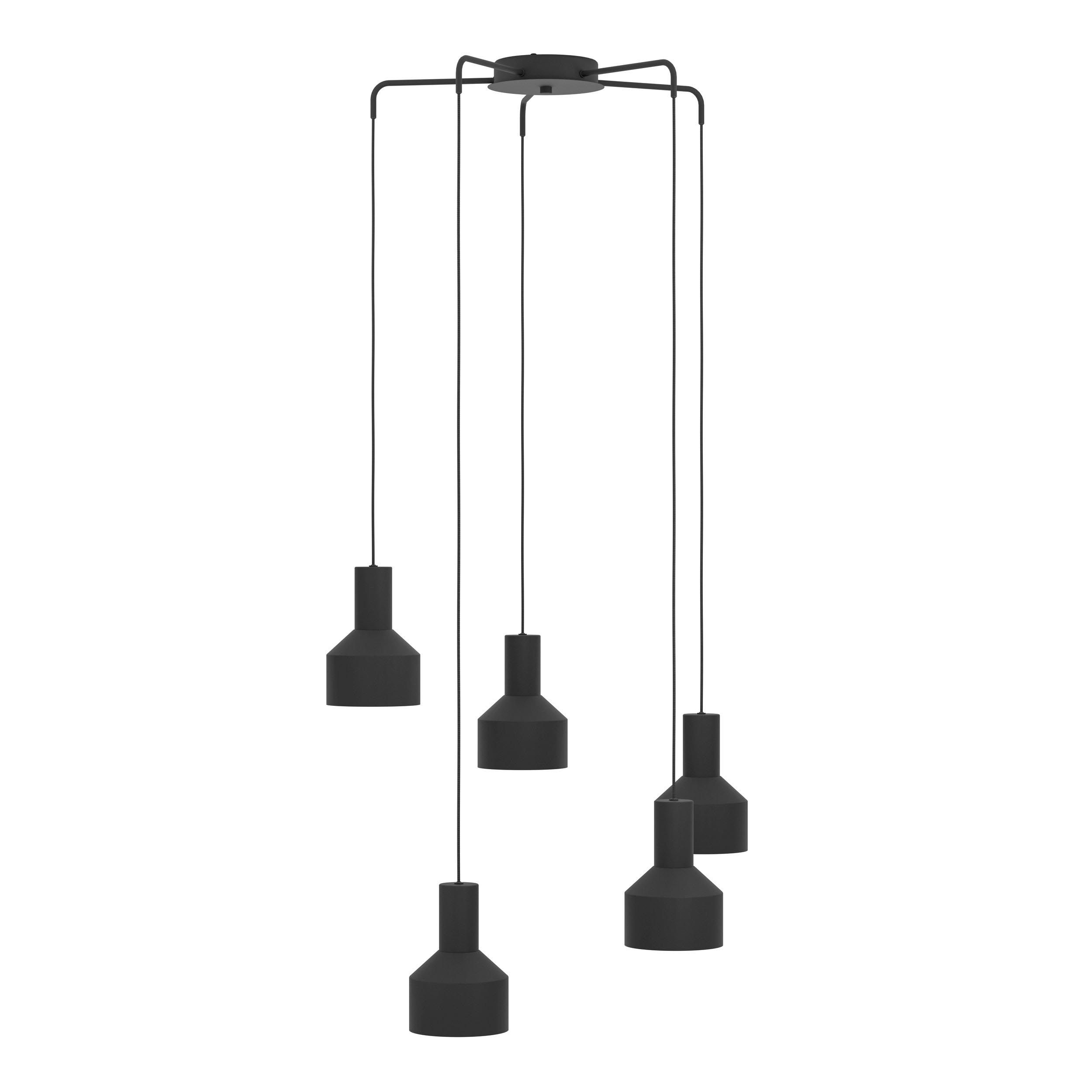 Suspension métal noir CASIBARE E27 5X40W