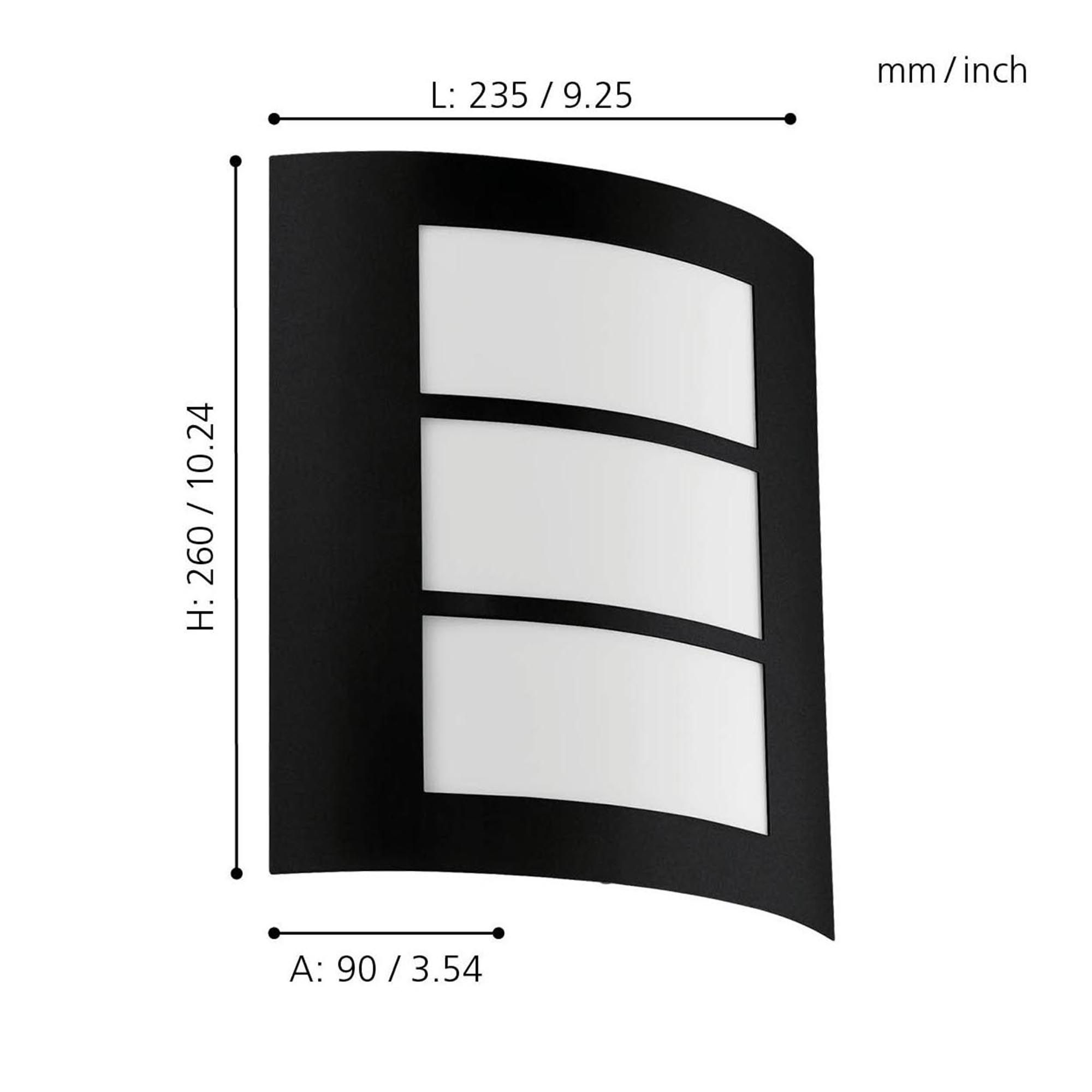 Applique extérieure métal noir CITY 3 E27 1X40W