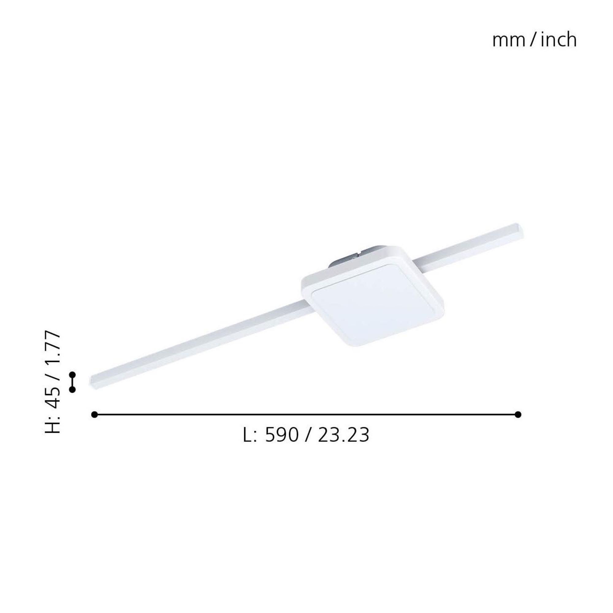 Plafonnier métal blanc SARGINTO carré LED INT 1X6,3W