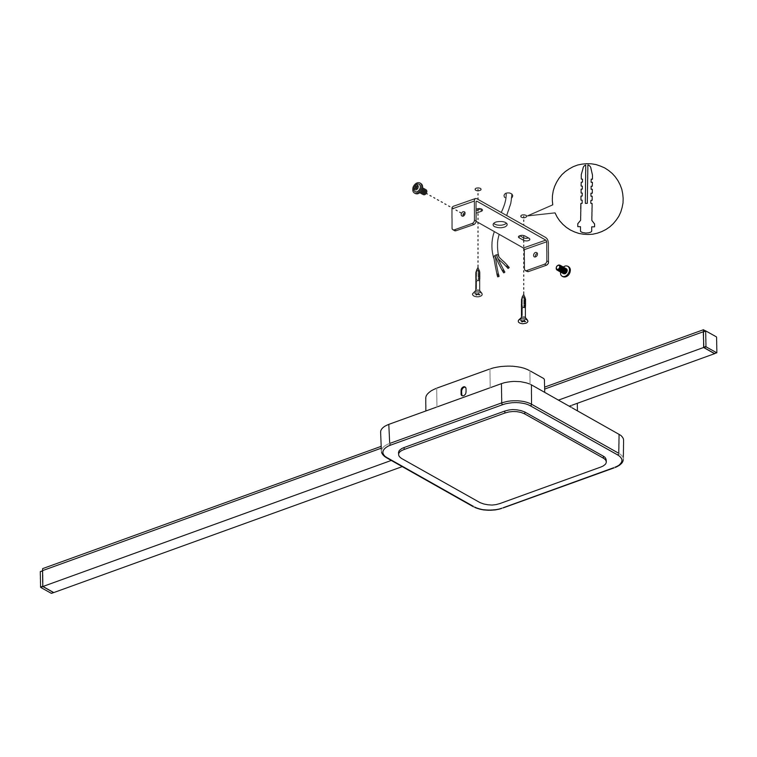 Plafonnier métal blanc SARGINTO carré LED INT 1X6,3W