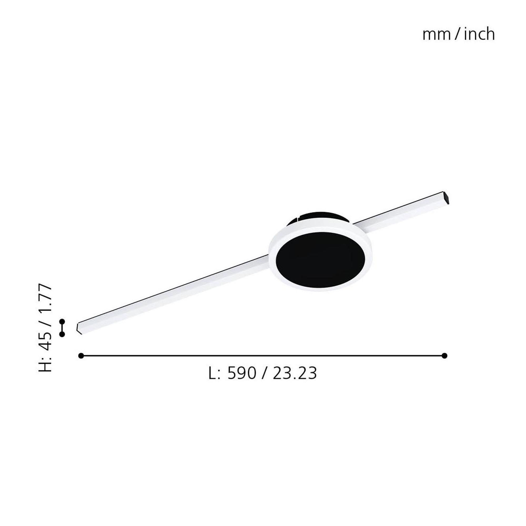 Plafonnier métal noir SARGINTO LED INT 1X6,3W