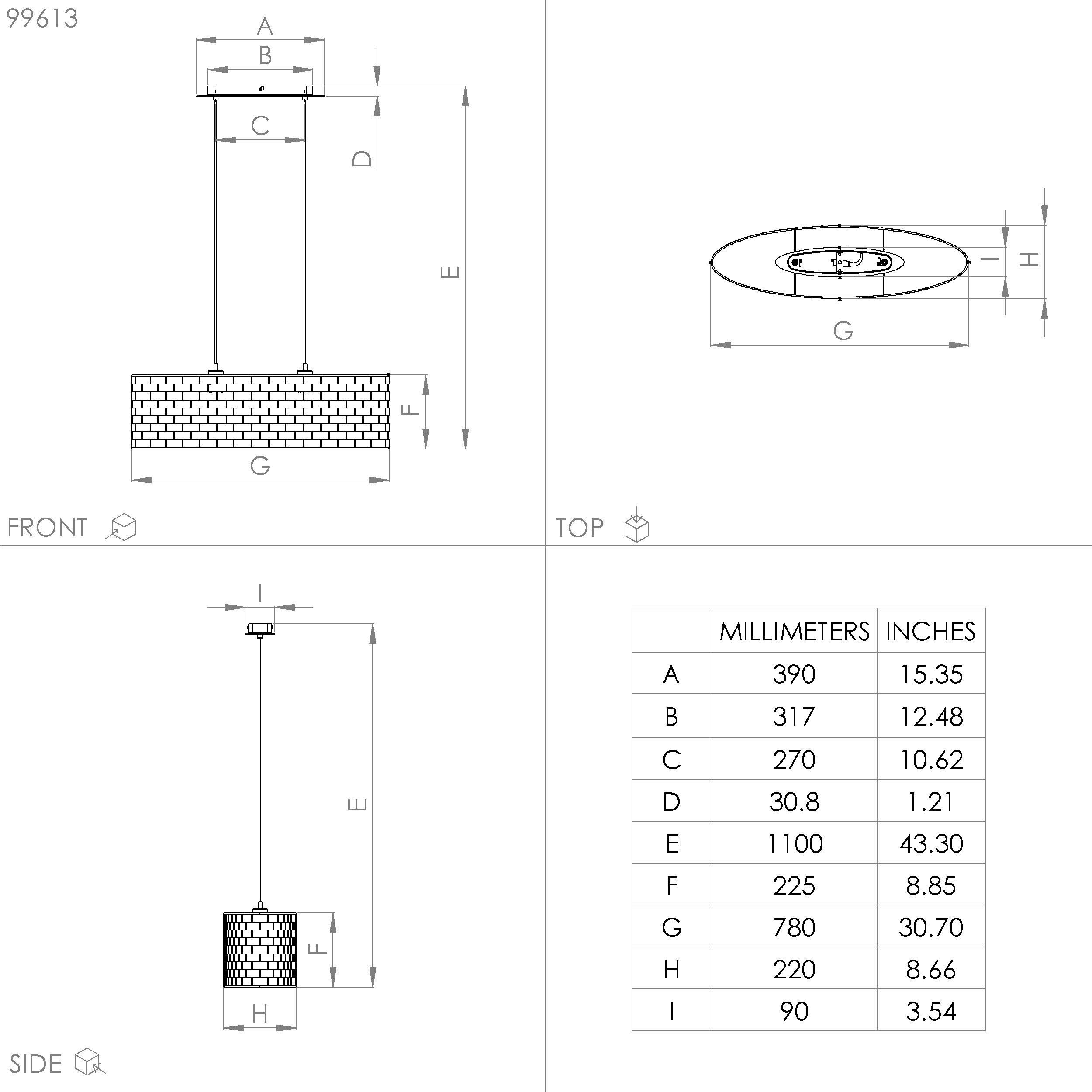 Suspension métal noir MARASALES E27 2X40W