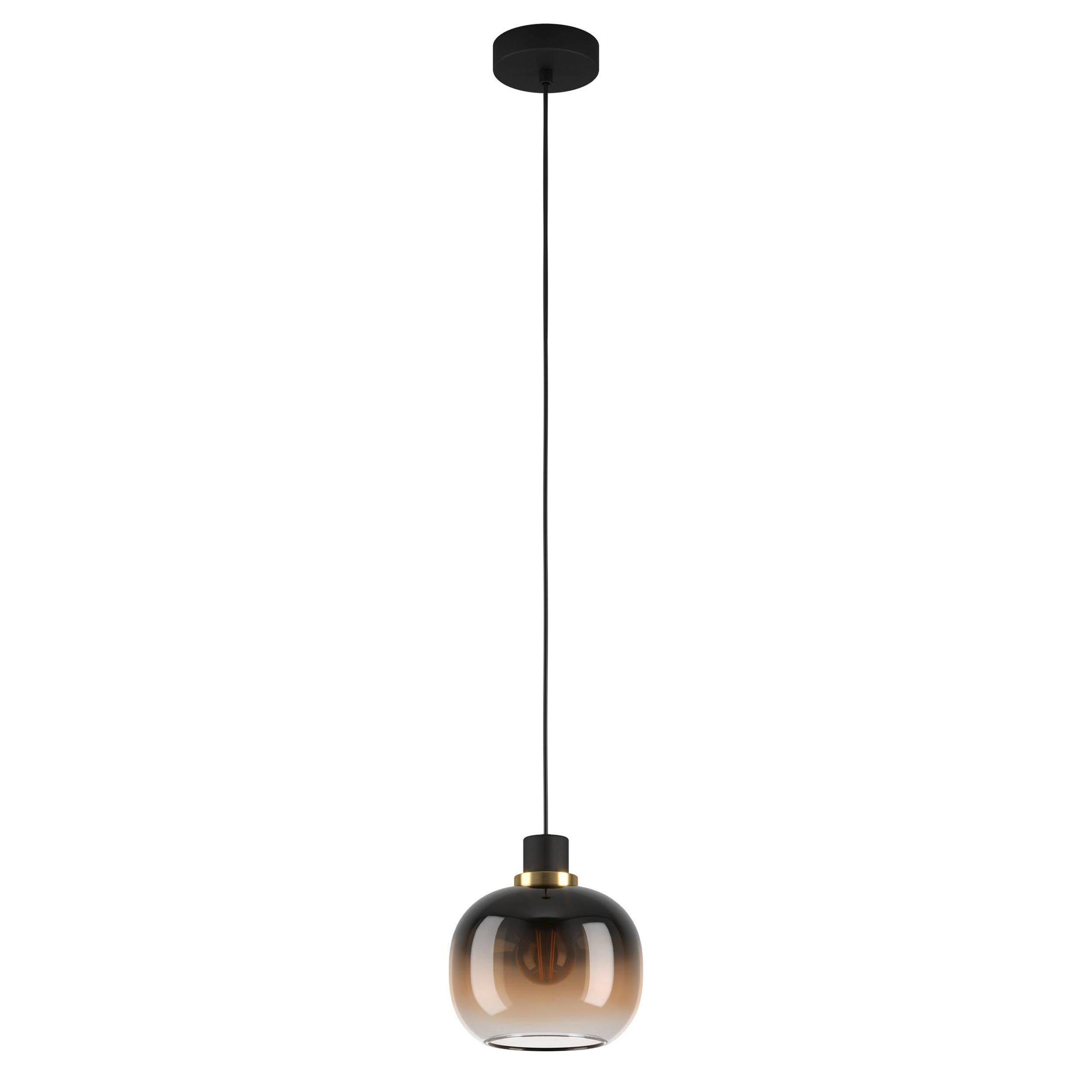 Suspension verre noir/marron OILELLA E27 1X40W