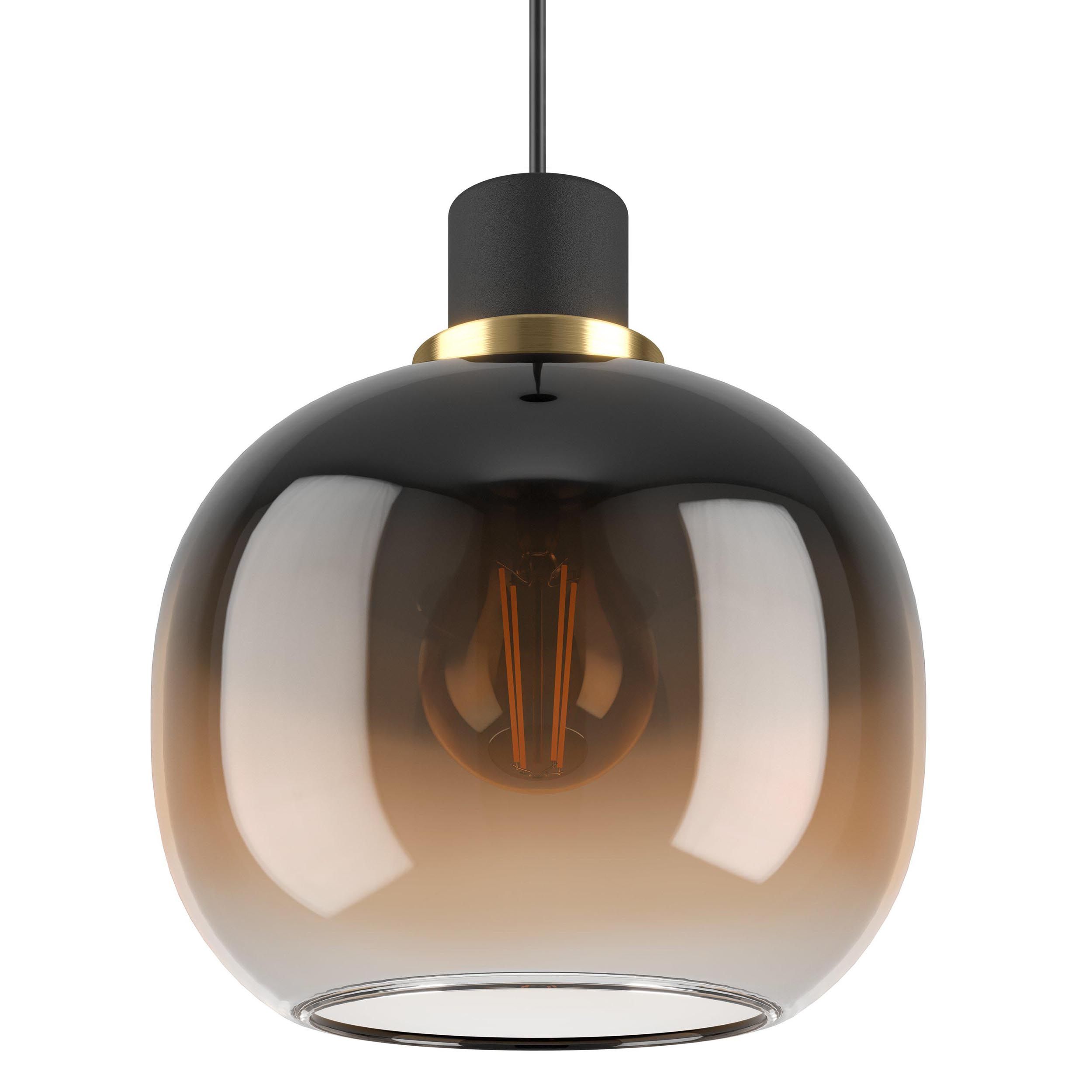 Suspension verre noir/marron OILELLA E27 1X40W