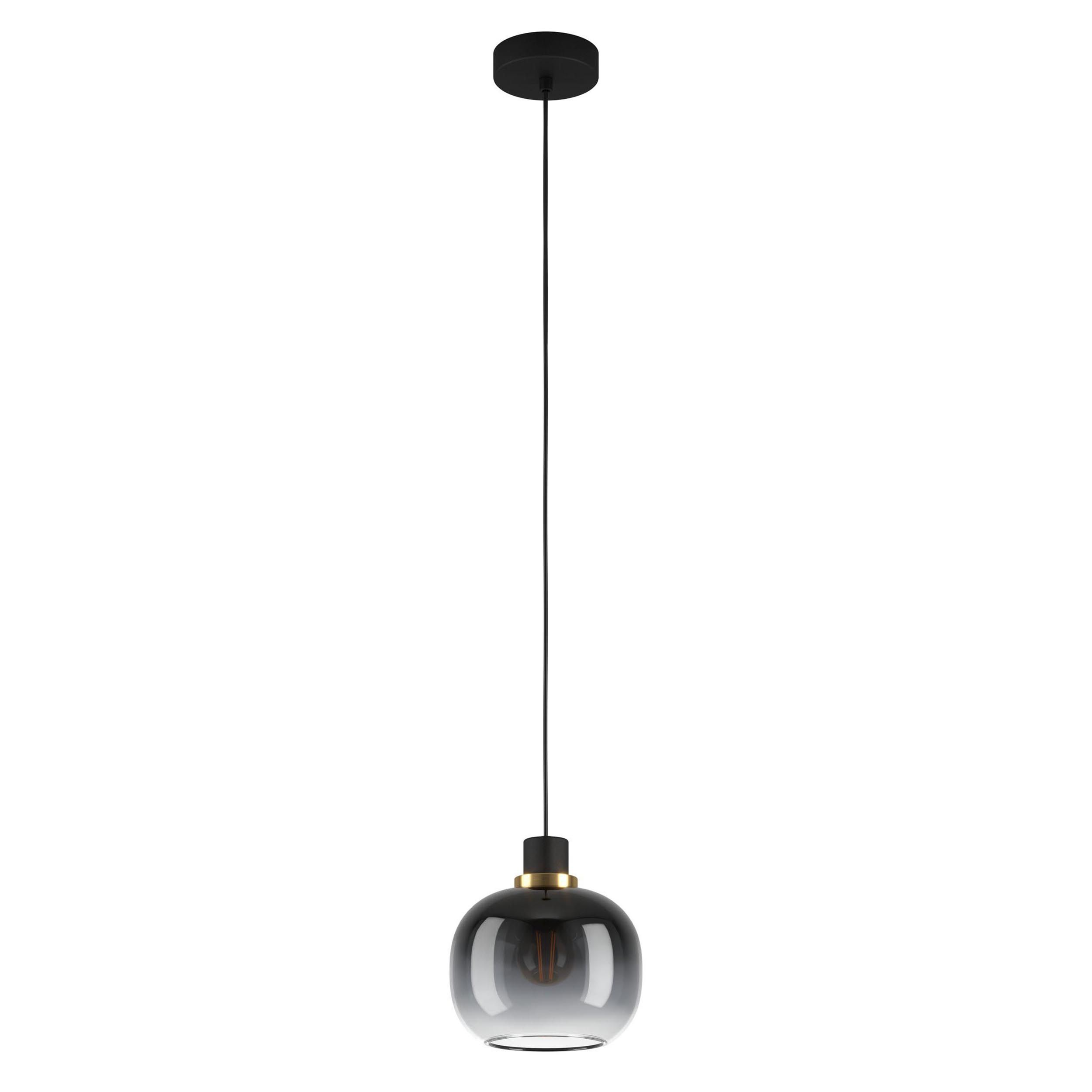 Suspension verre noir/gris OILELLA E27 1X40W