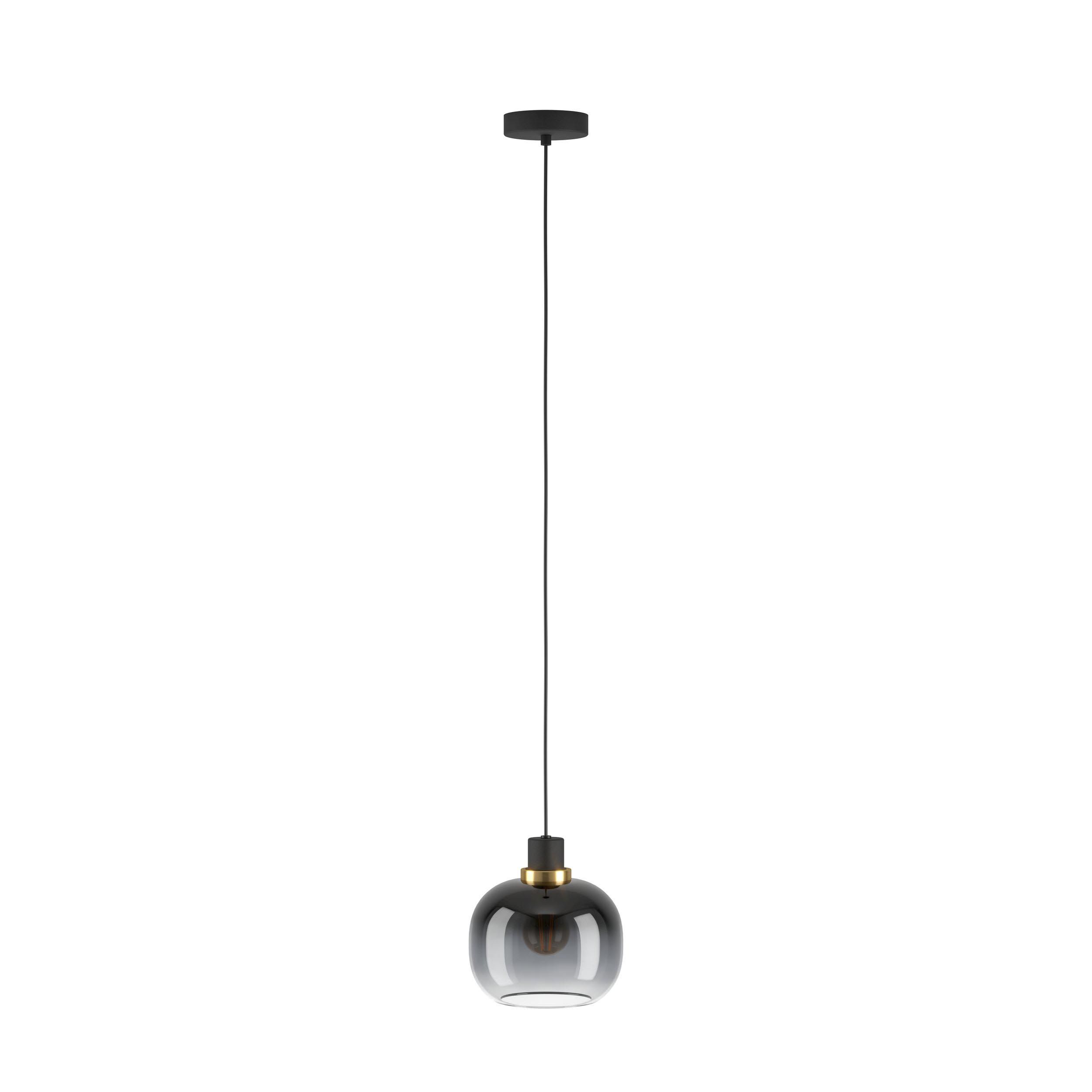 Suspension verre noir/gris OILELLA E27 1X40W