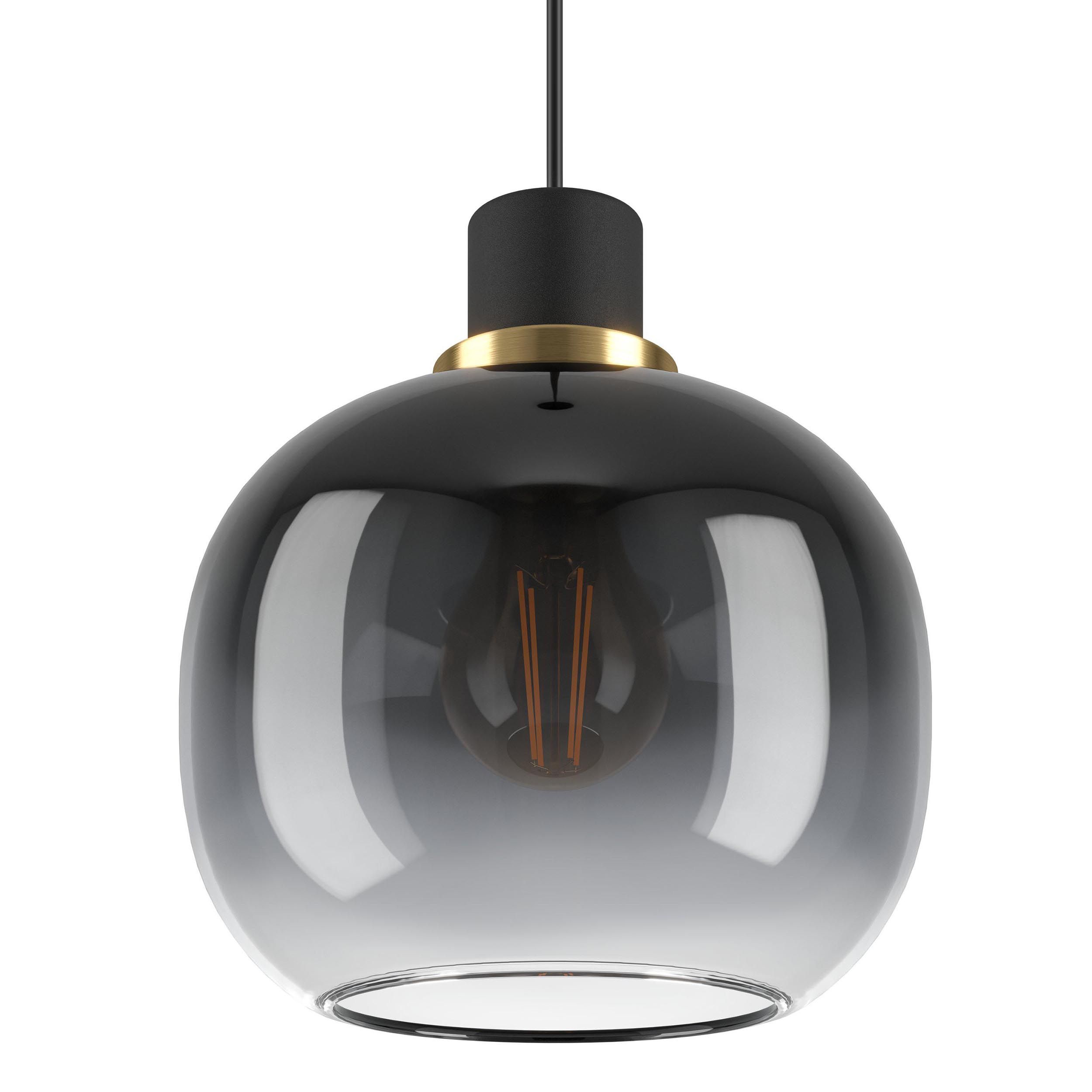 Suspension verre noir/gris OILELLA E27 1X40W