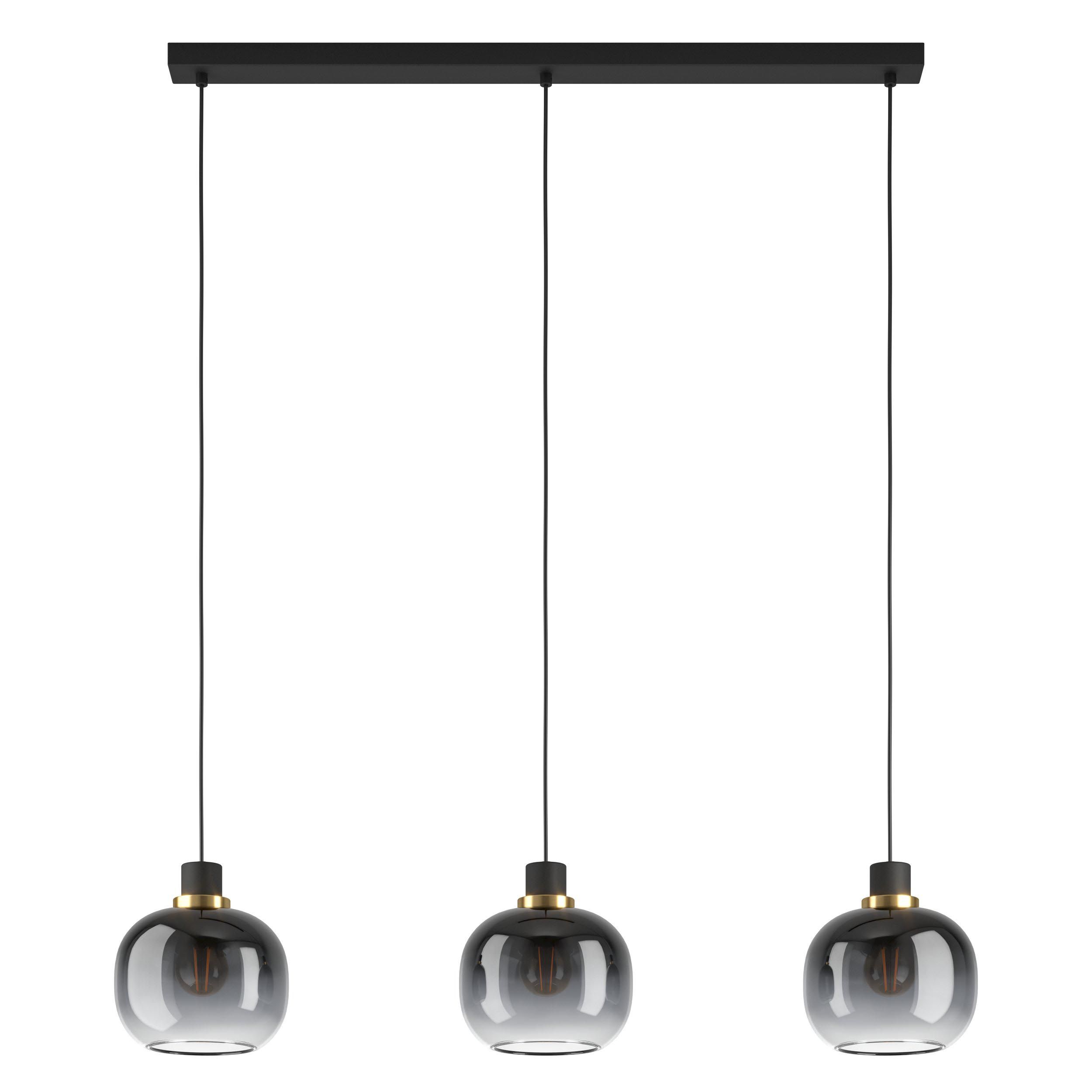 Suspension verre noir/gris OILELLA E27 3X40W