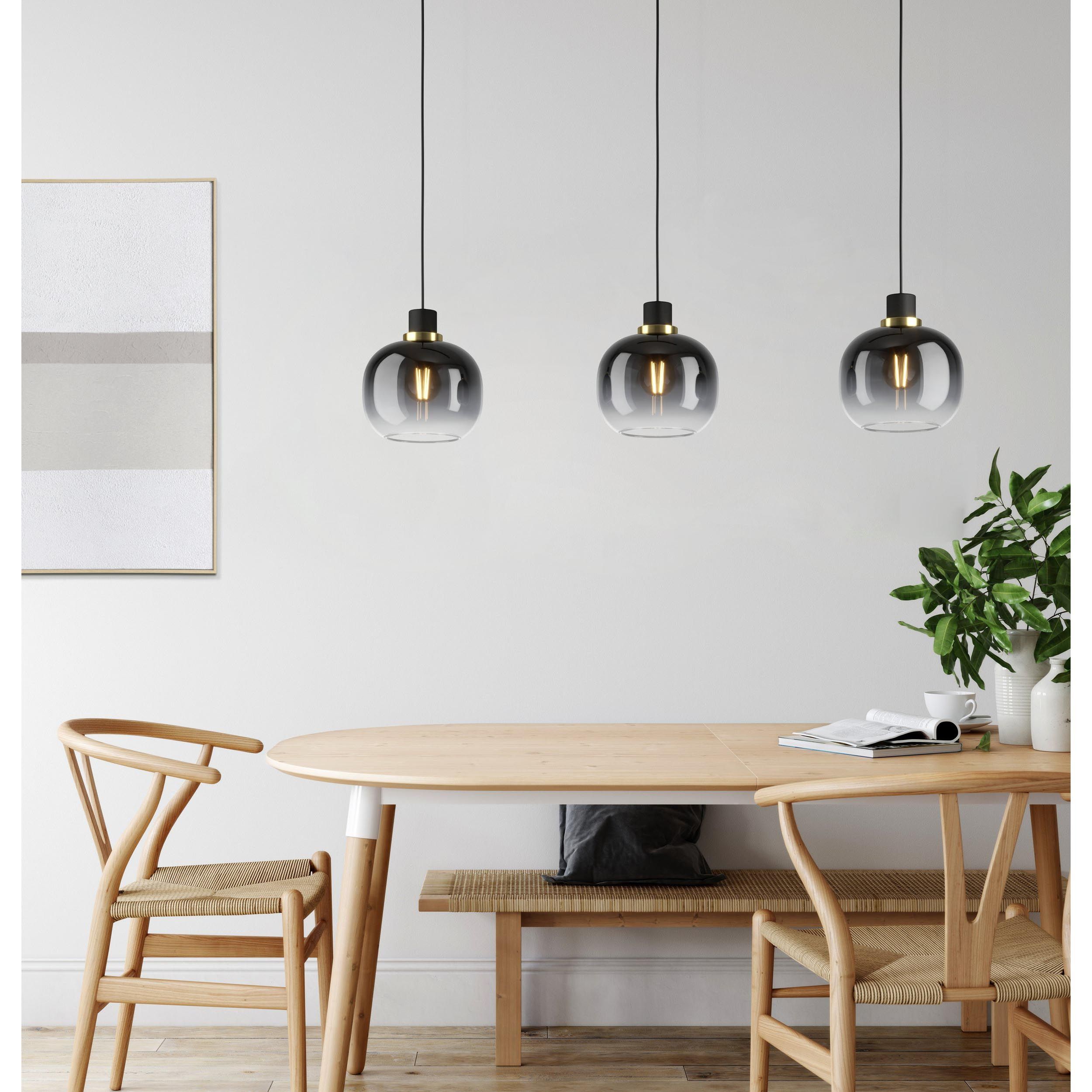 Suspension verre noir/gris OILELLA E27 3X40W