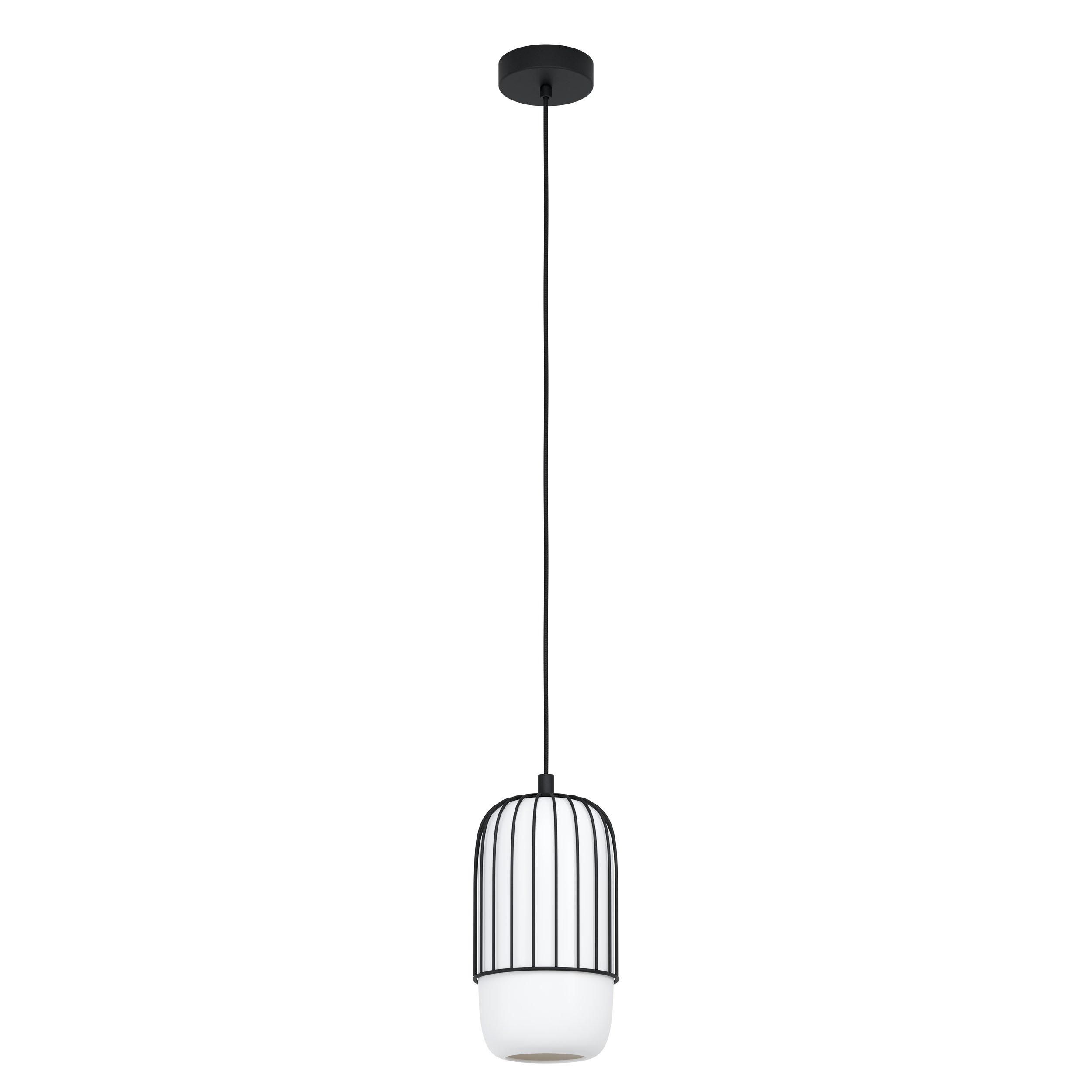 Suspension verre noir MULEGES E27 1X40W