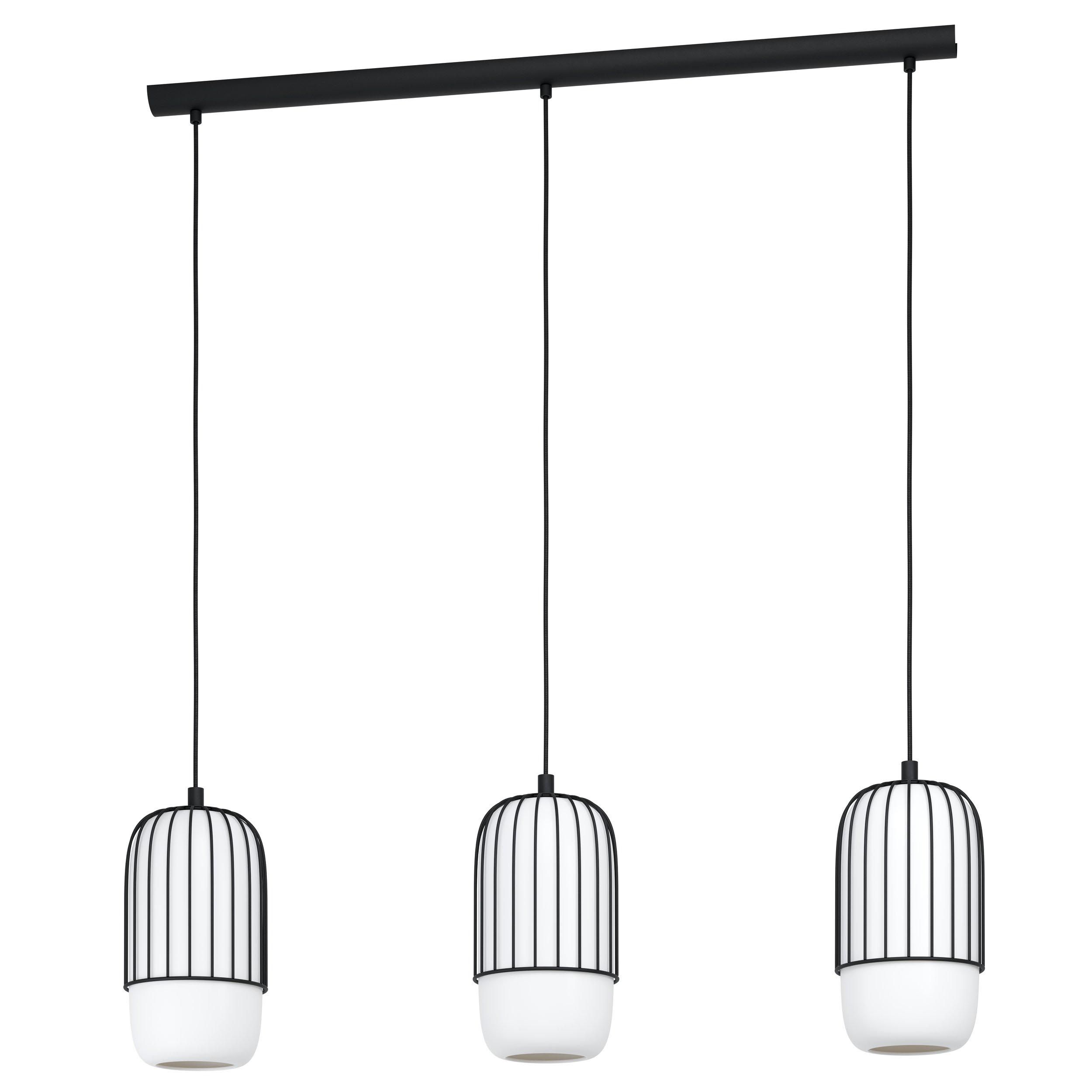 Suspension verre noir MULEGES E27 3X40W