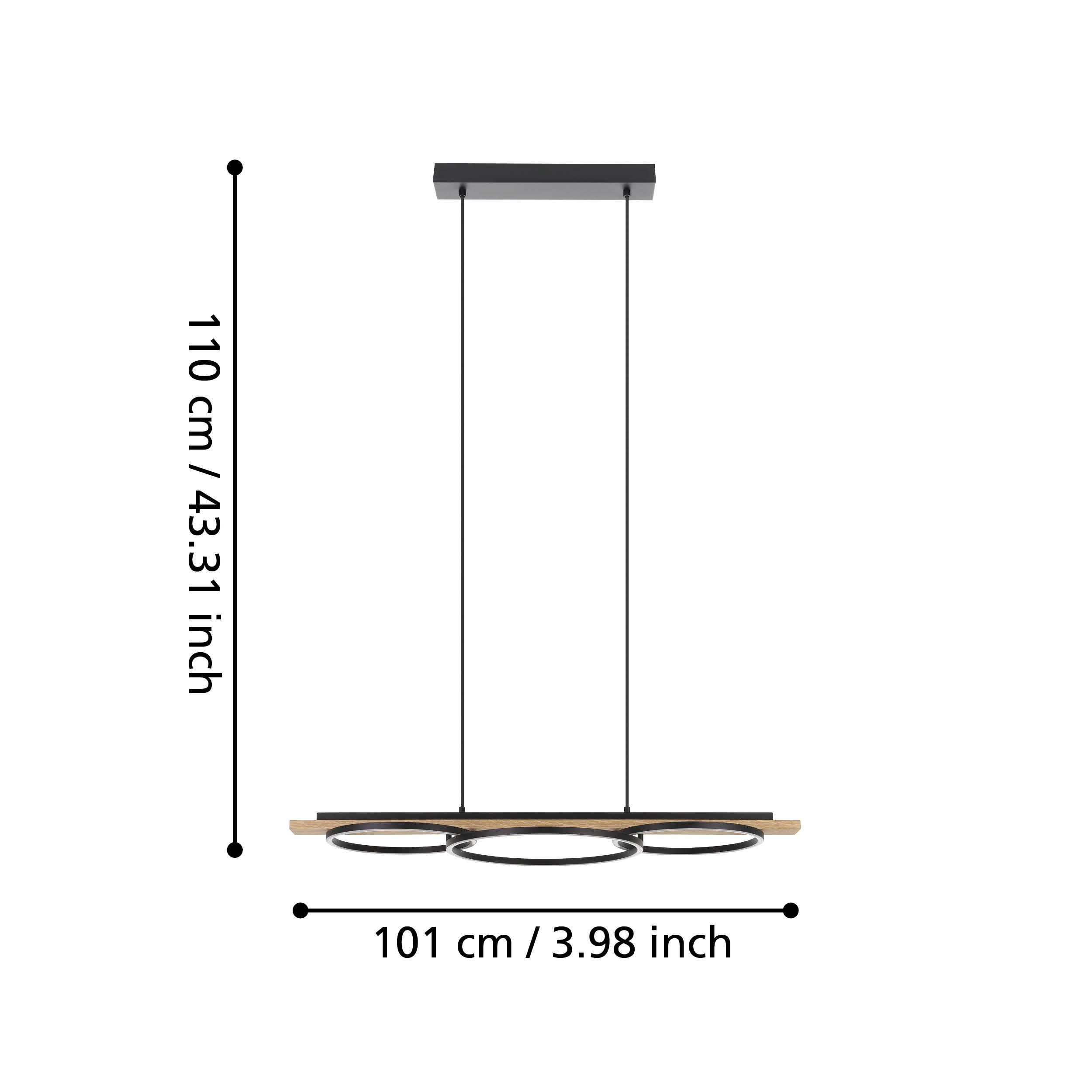 Suspension bois naturel BOYAL LED INT 2X12,5W