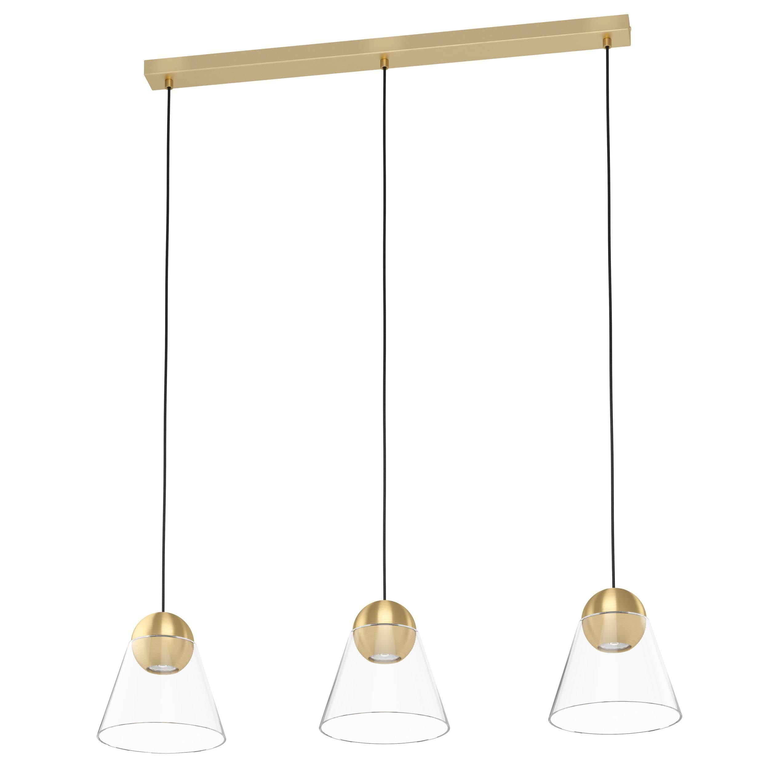 Suspension verre doré CERASELLA GU10 3X4,5W