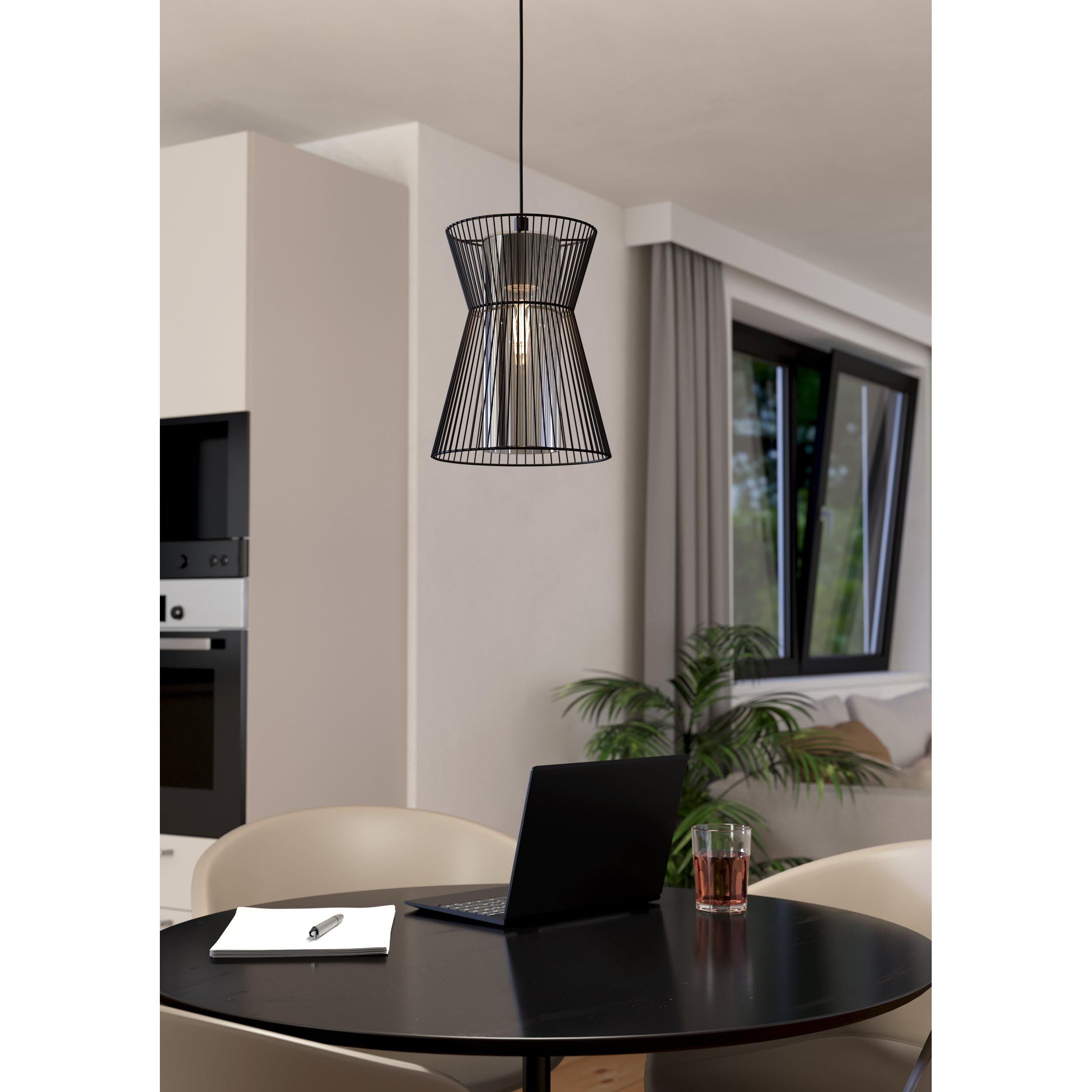 Suspension métal noir MASETA E27 1X40W