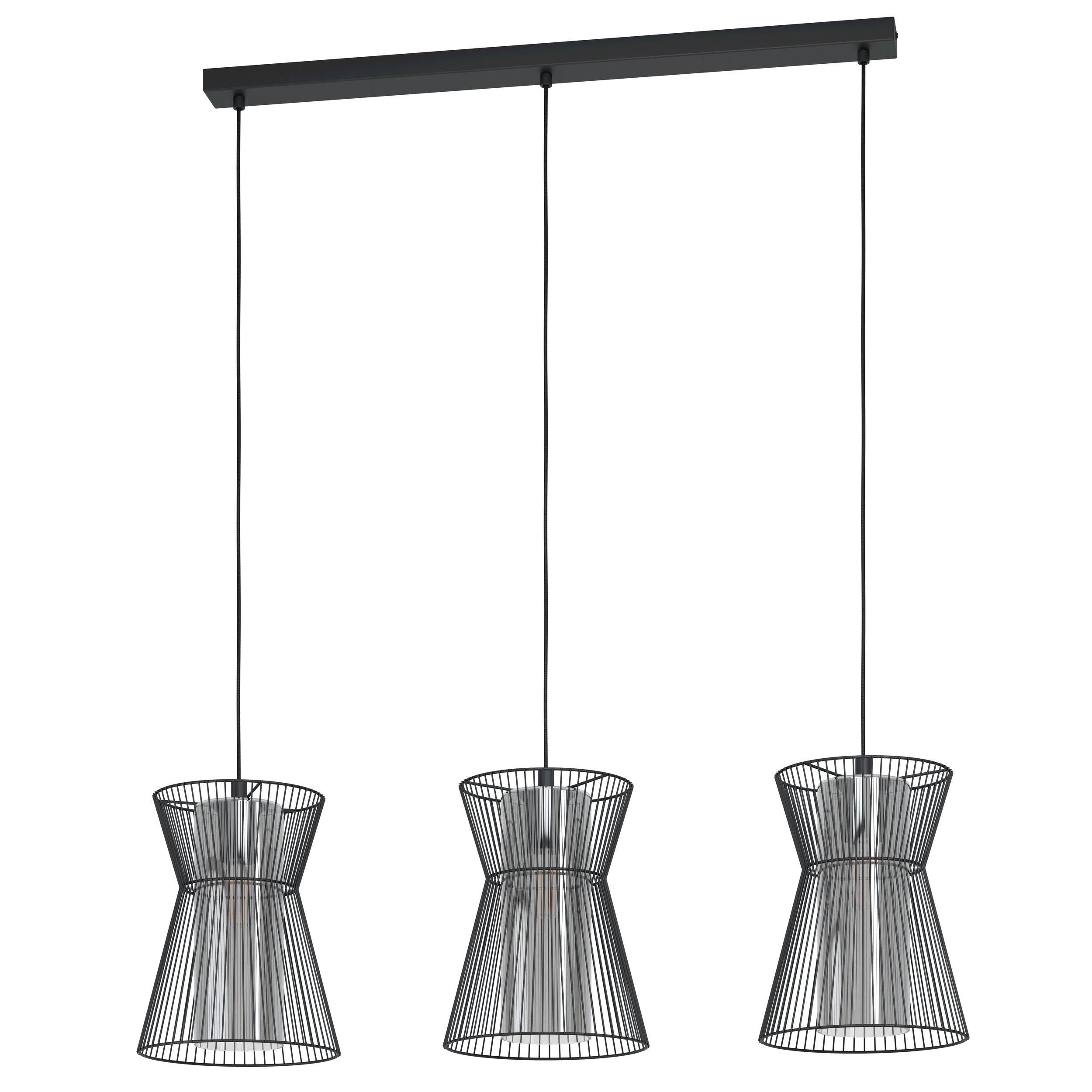 Suspension métal noir MASETA E27 3X40W