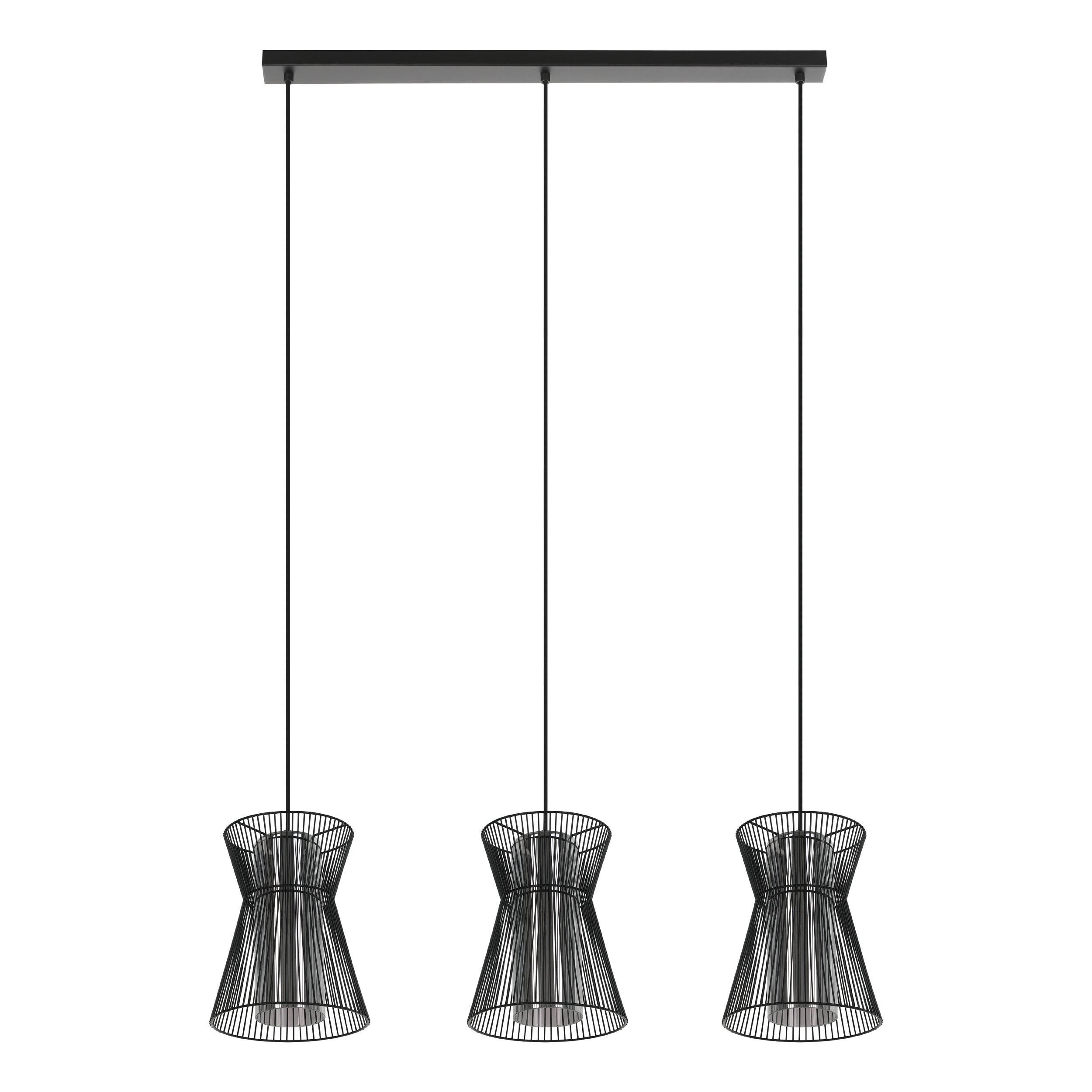 Suspension métal noir MASETA E27 3X40W