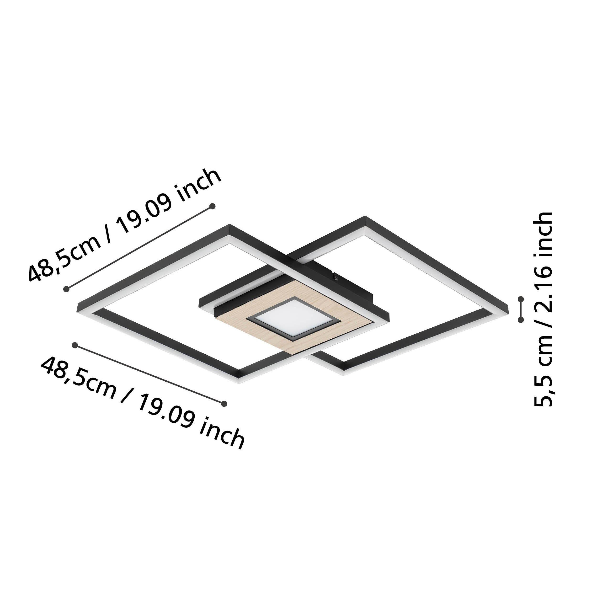 Plafonnier métal noir MARINELLO LED INT 2X17W