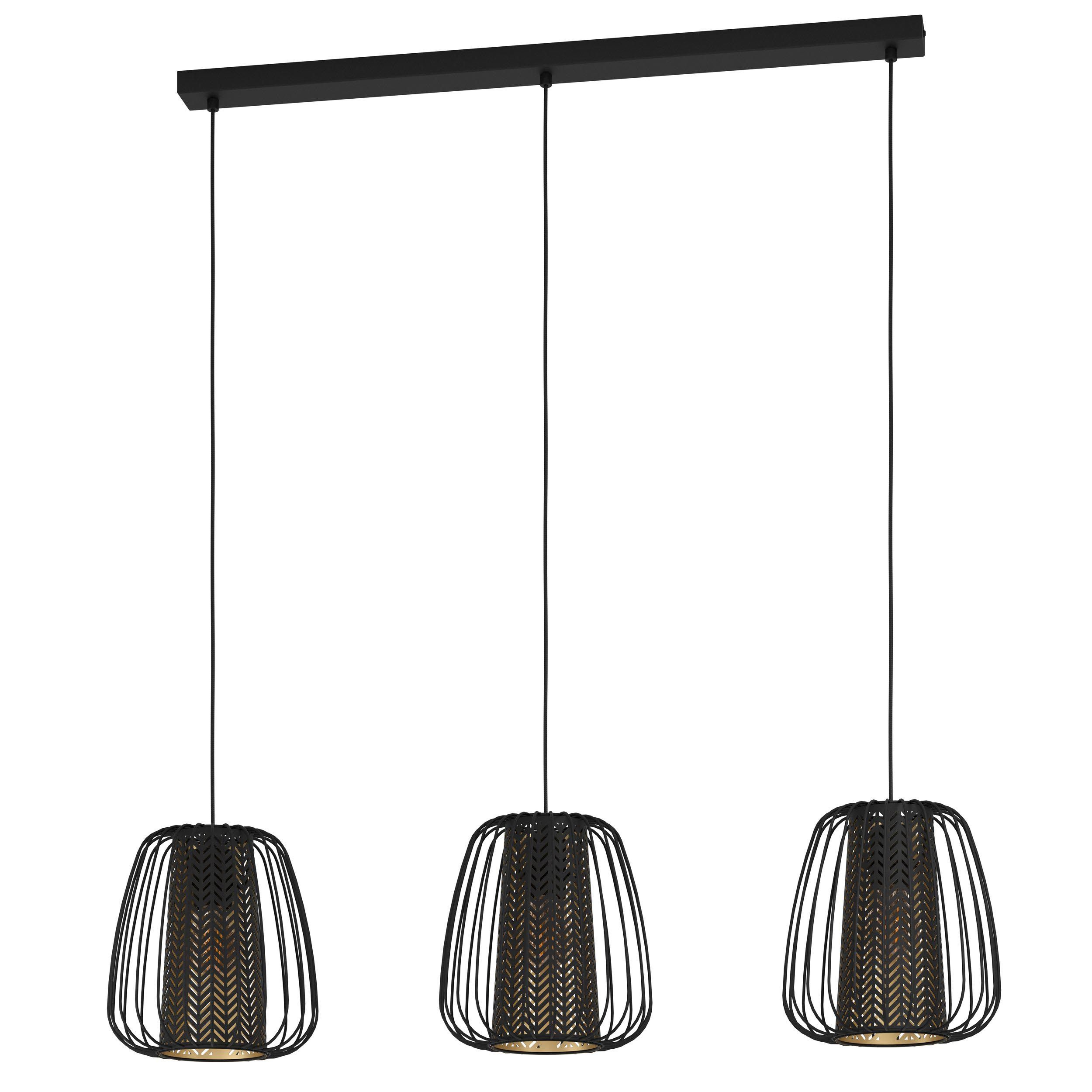 Suspension métal noir CURASAO E27 3X40W