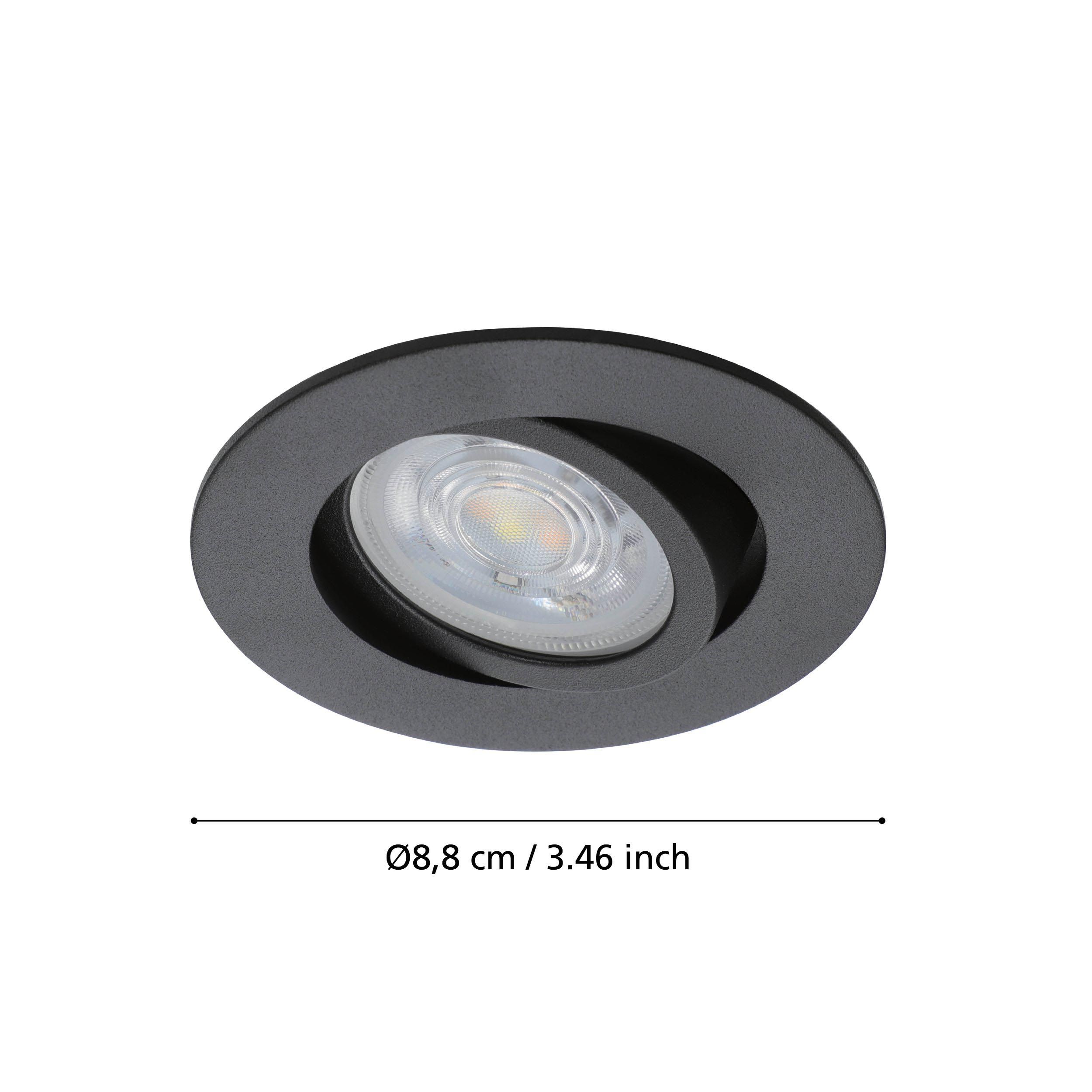 Spot à encastrer métal noir SALICETO-Z LED INT 1X4,7W