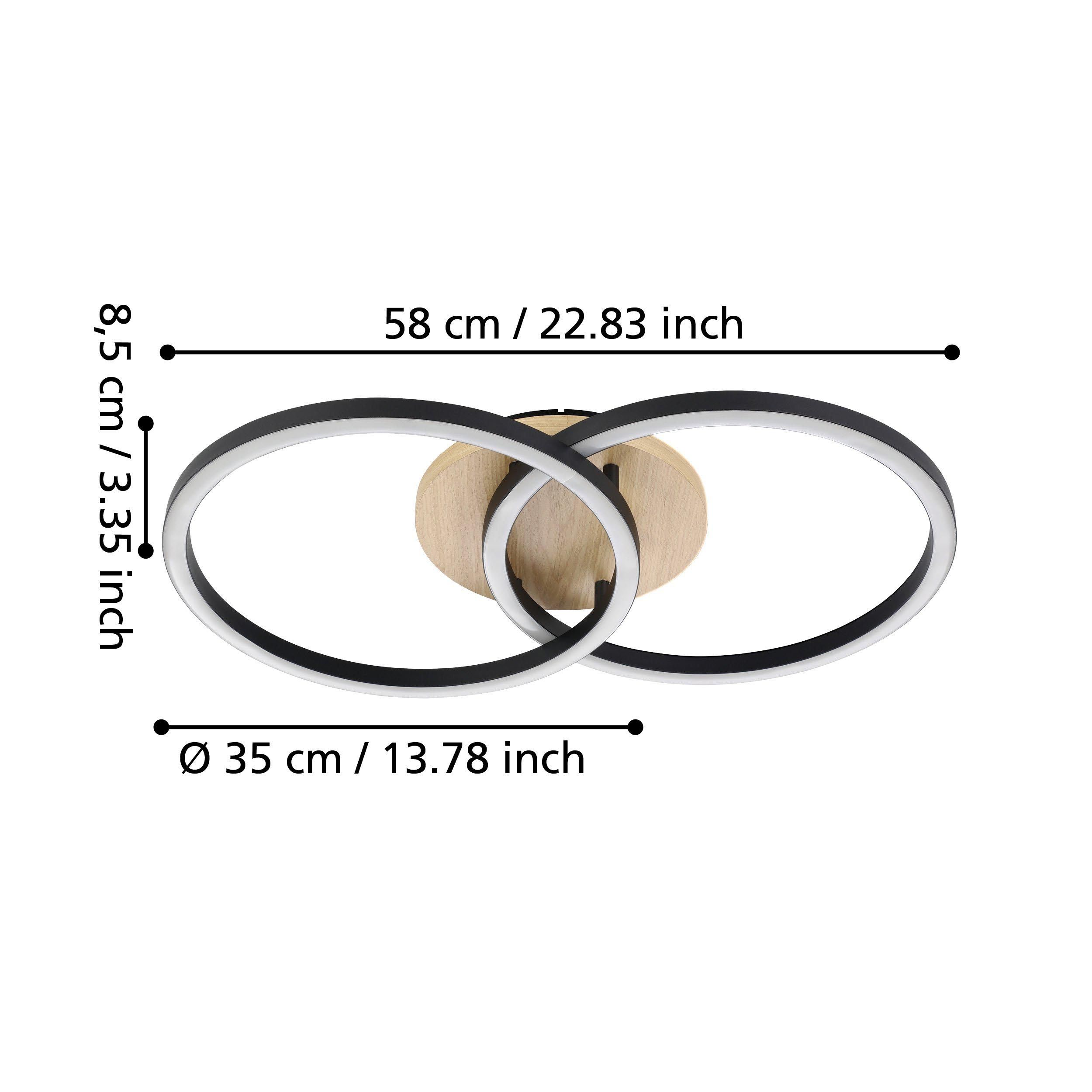 Plafonnier métal noir LOMALTAS-Z rond LED INT 4X8W