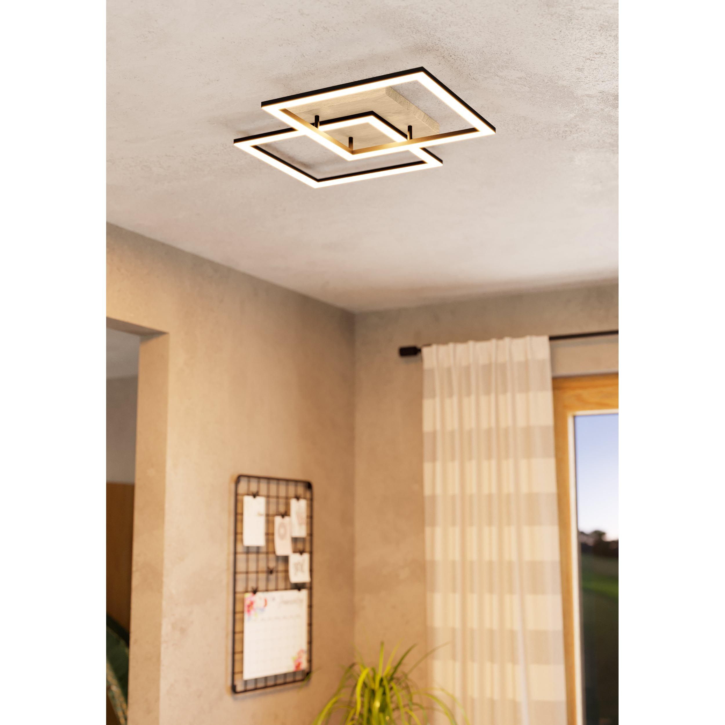 Plafonnier métal noir LOMALTAS-Z carré LED INT 4X8W